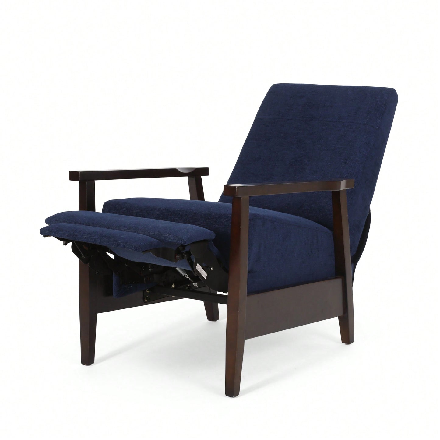 24.75 Inch Wide Wooden Handcrafted Manual Club Recliner Chair For Cozy Relaxation