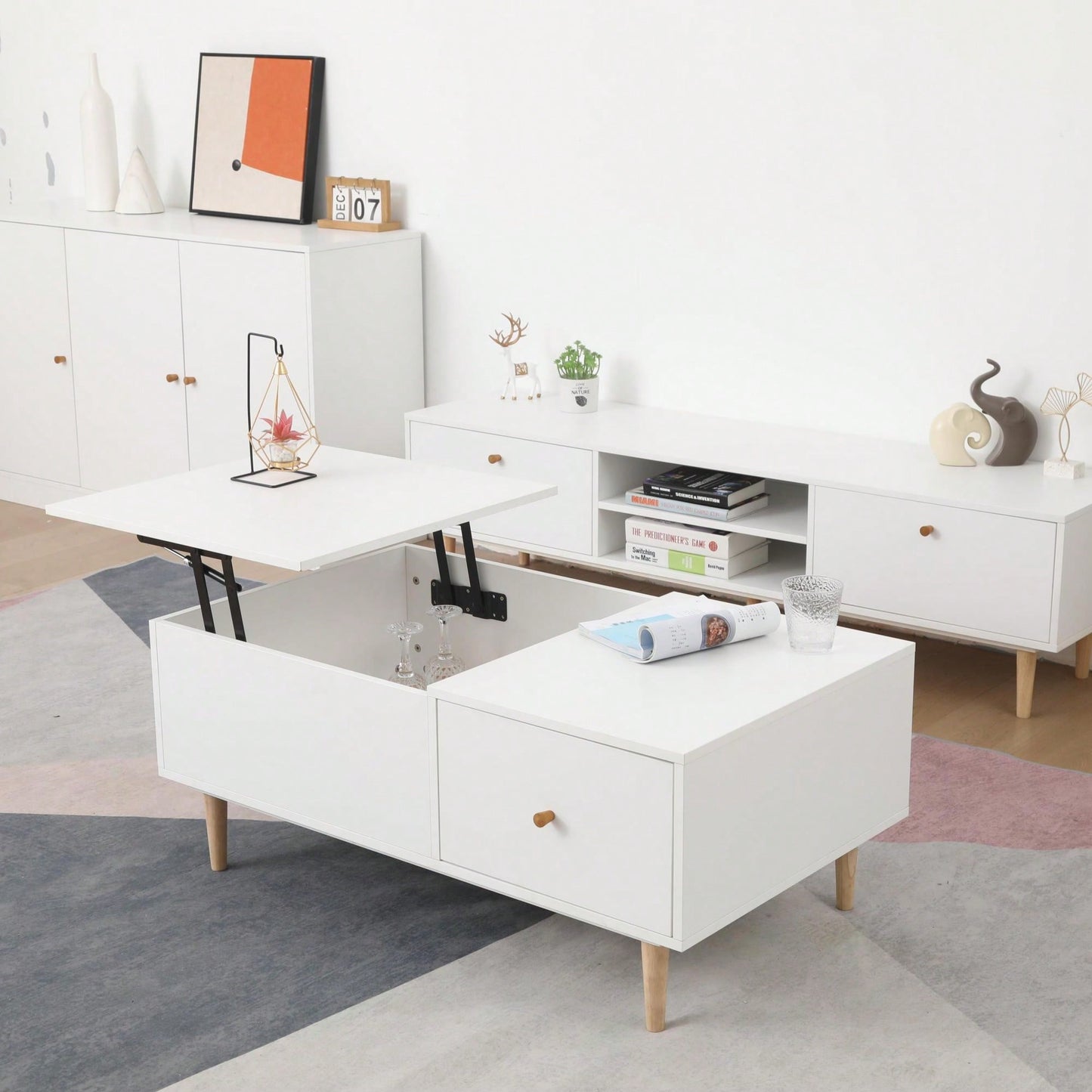 Stylish Lift-Top Coffee Table With Storage And Versatile Design For Living Room