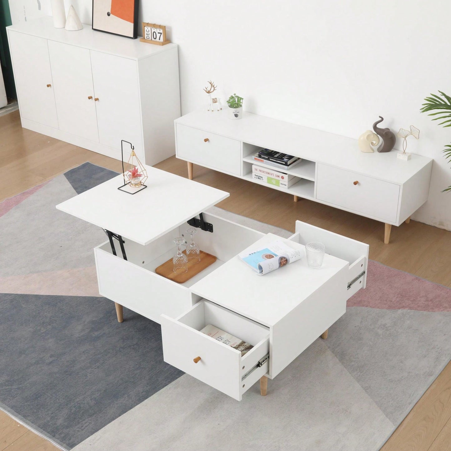 Stylish Lift-Top Coffee Table With Storage And Versatile Design For Living Room