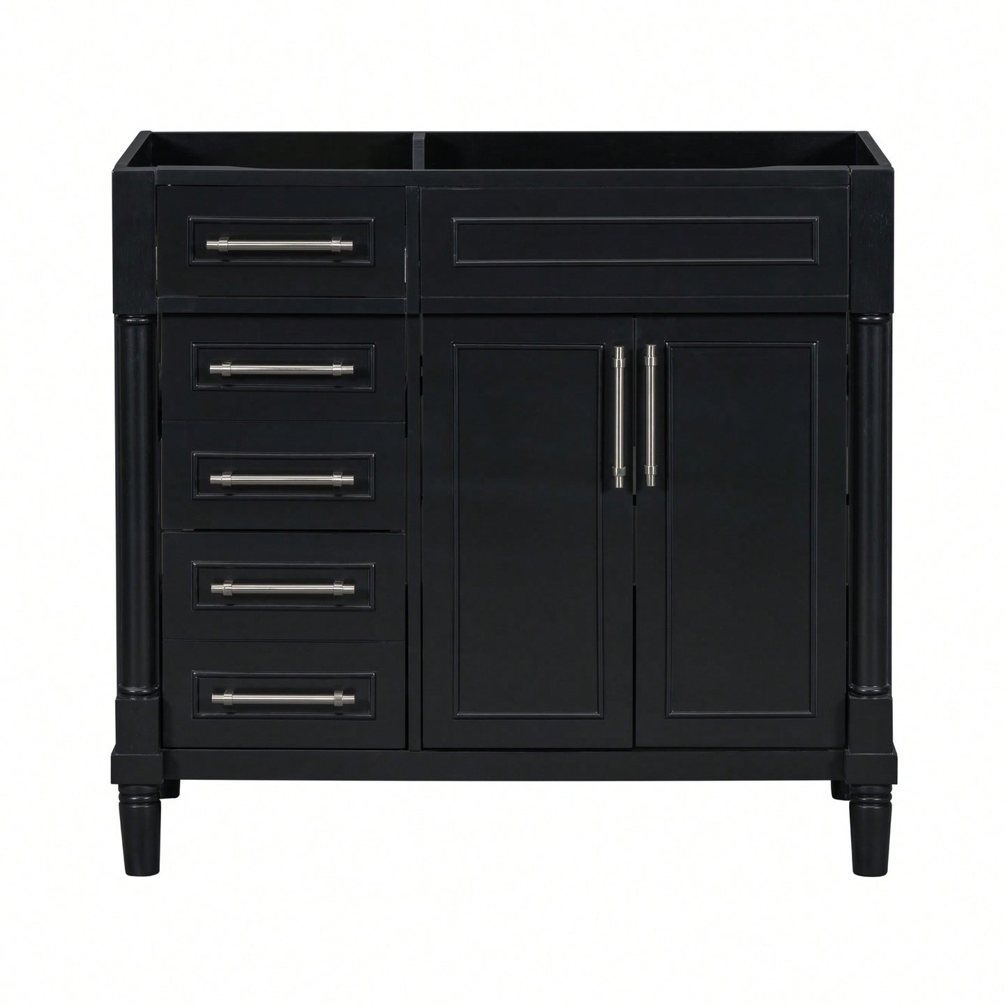 36 Inch Freestanding Bathroom Vanity Cabinet Solid Wood Frame With 2 Drawers And Tip-Out Drawer Height Adjustable Shelf No Sink Included