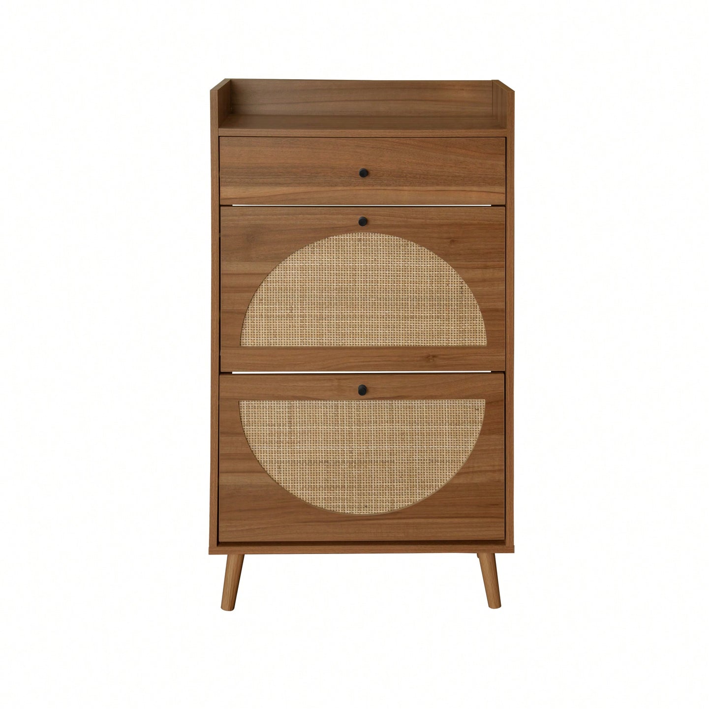 Stylish Double Layer Shoe Rack With 2 Doors And 1 Drawer For Entryway Organization