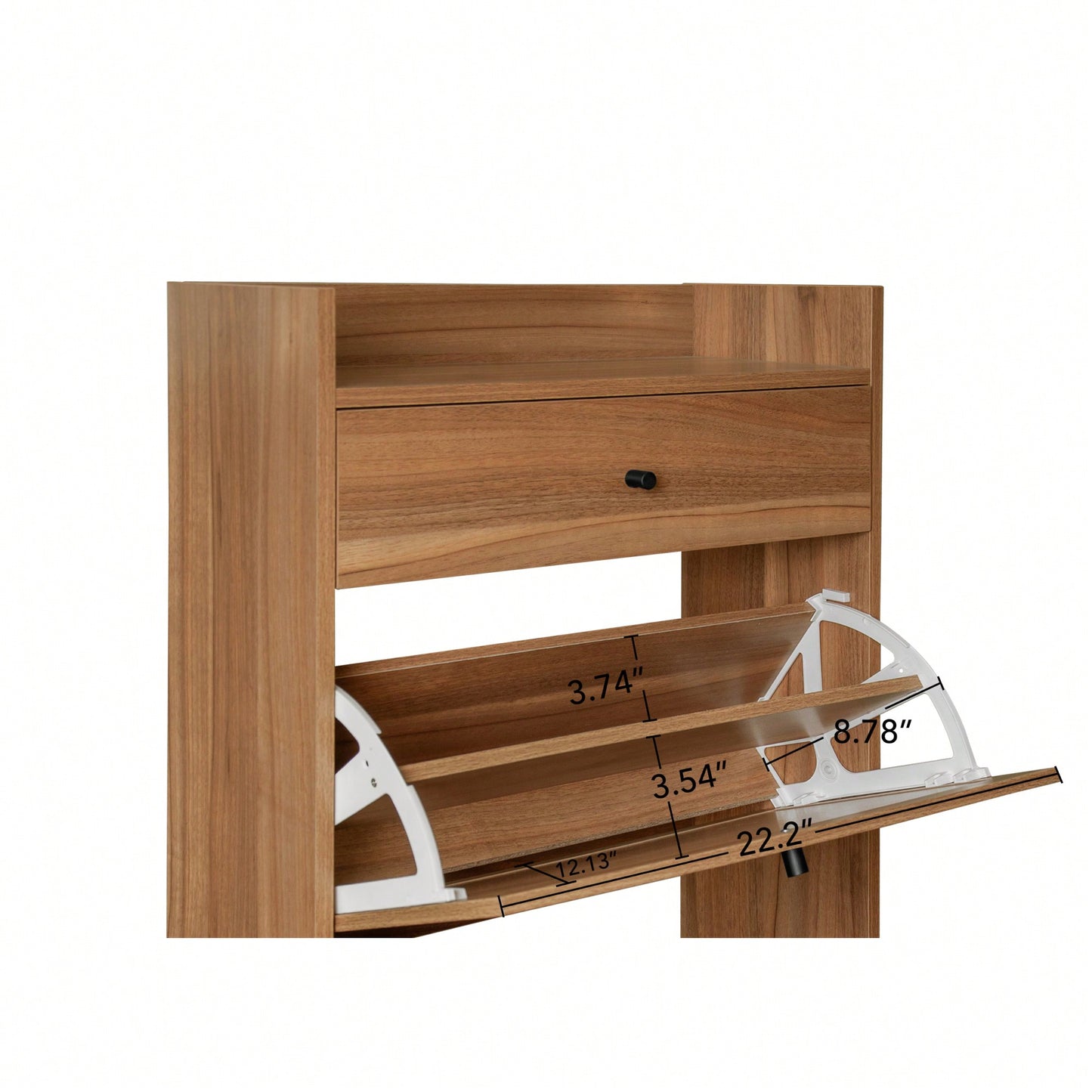 Stylish Double Layer Shoe Rack With 2 Doors And 1 Drawer For Entryway Organization