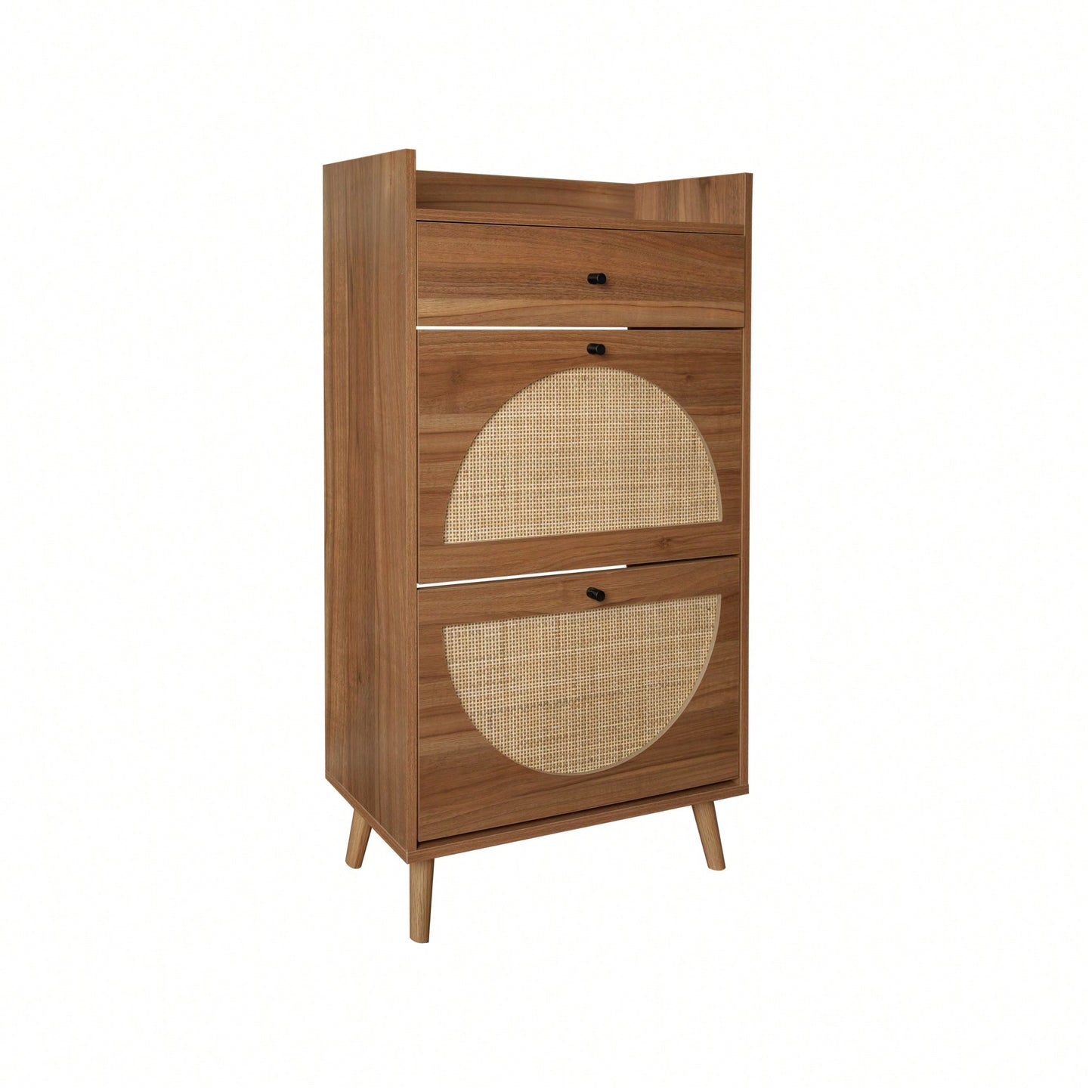 Stylish Double Layer Shoe Rack With 2 Doors And 1 Drawer For Entryway Organization