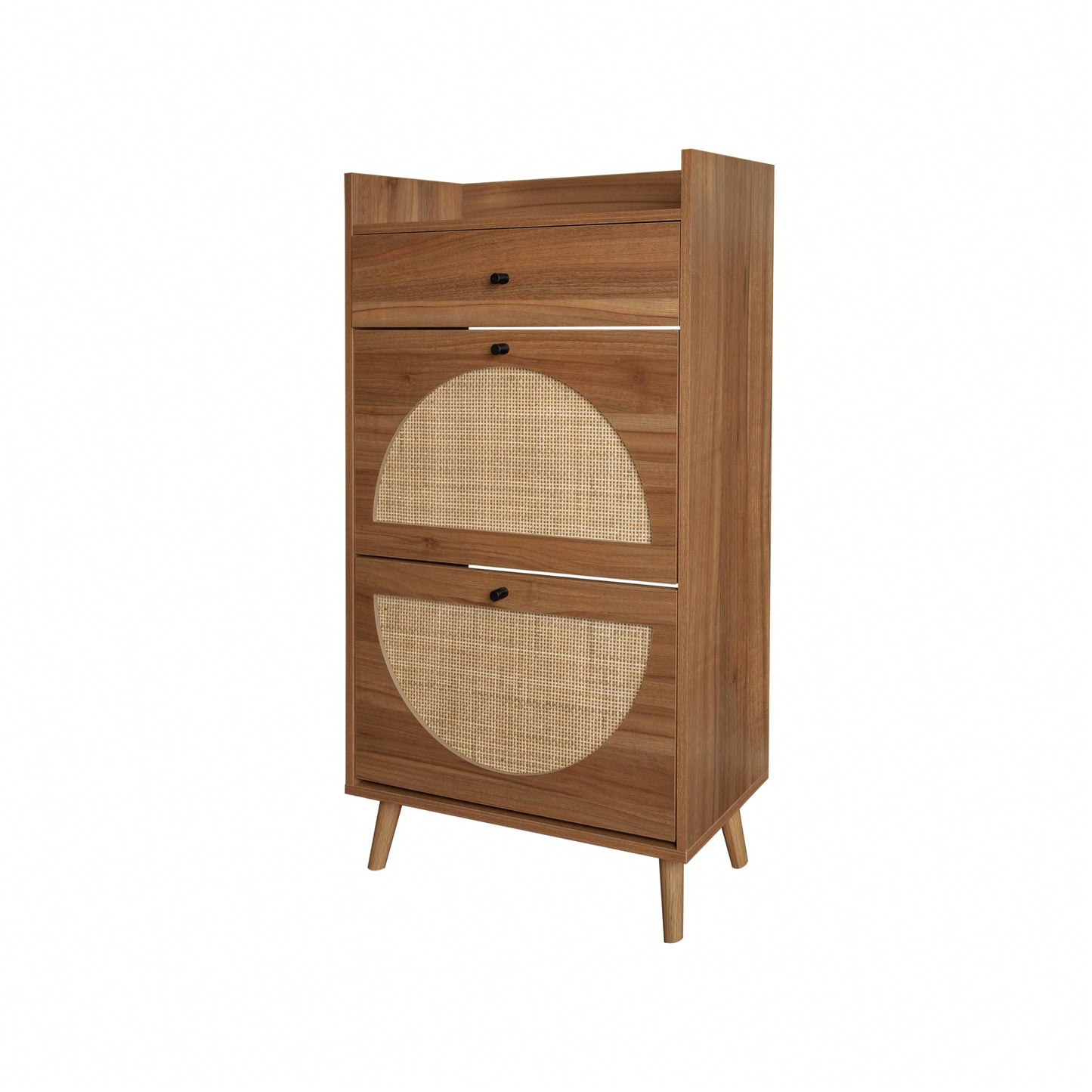 Stylish Double Layer Shoe Rack With 2 Doors And 1 Drawer For Entryway Organization