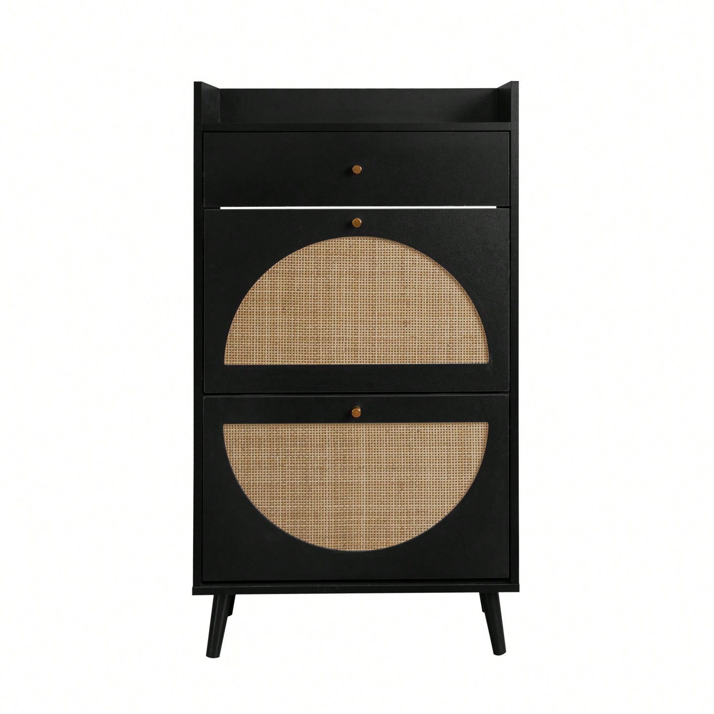Stylish Double Layer Shoe Rack With 2 Doors And 1 Drawer For Entryway Organization