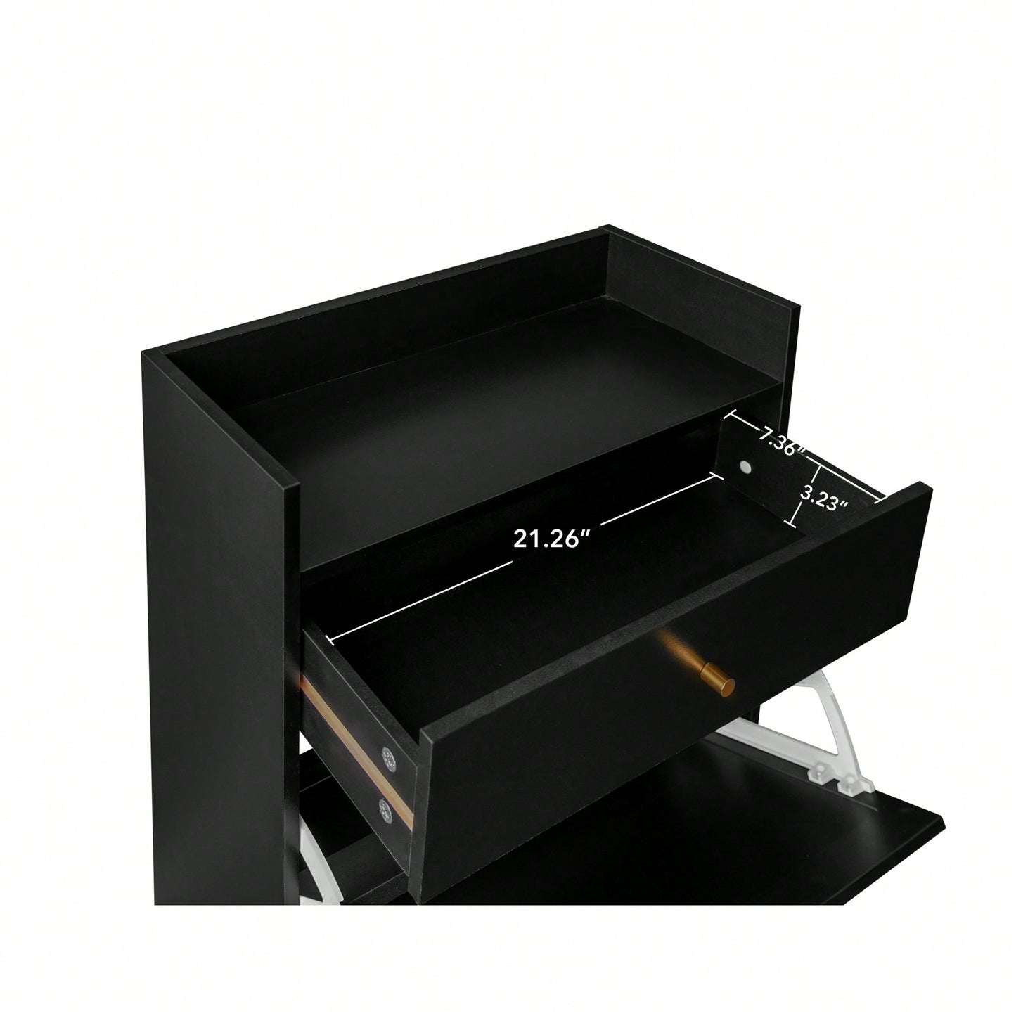 Stylish Double Layer Shoe Rack With 2 Doors And 1 Drawer For Entryway Organization