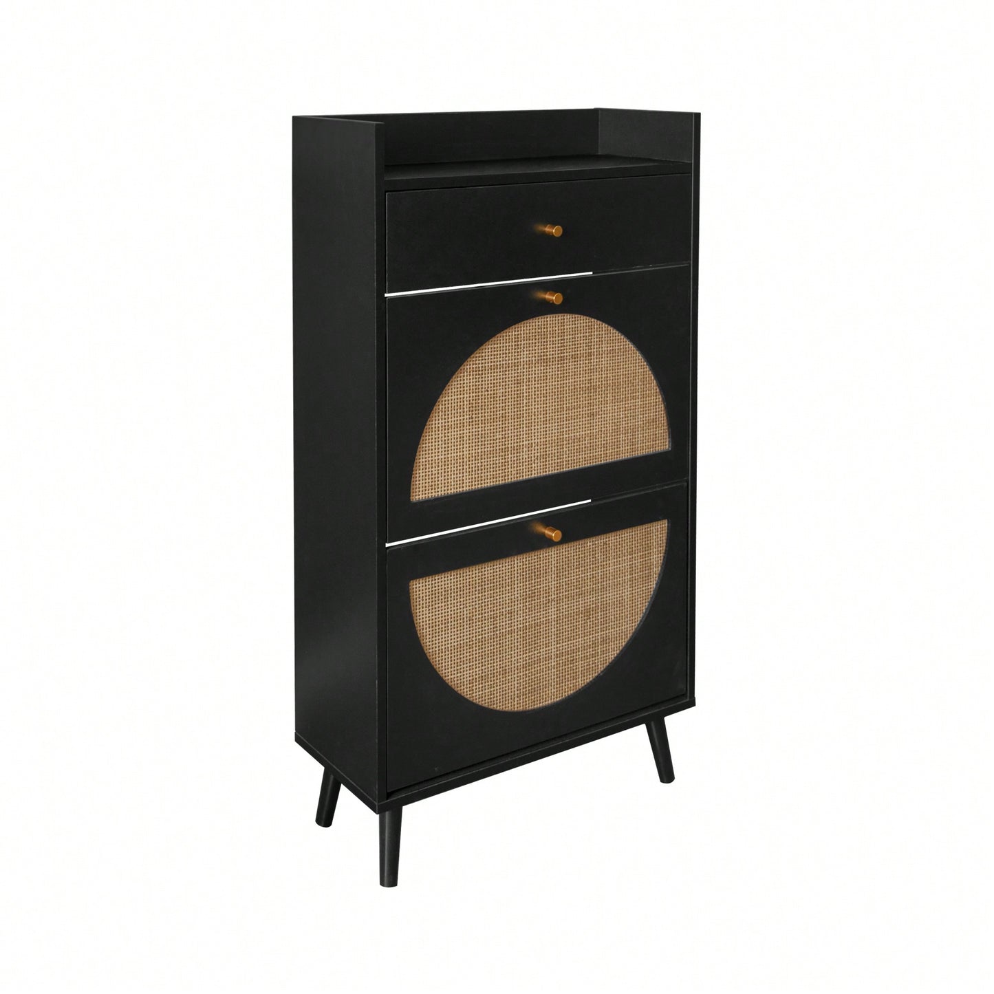Stylish Double Layer Shoe Rack With 2 Doors And 1 Drawer For Entryway Organization