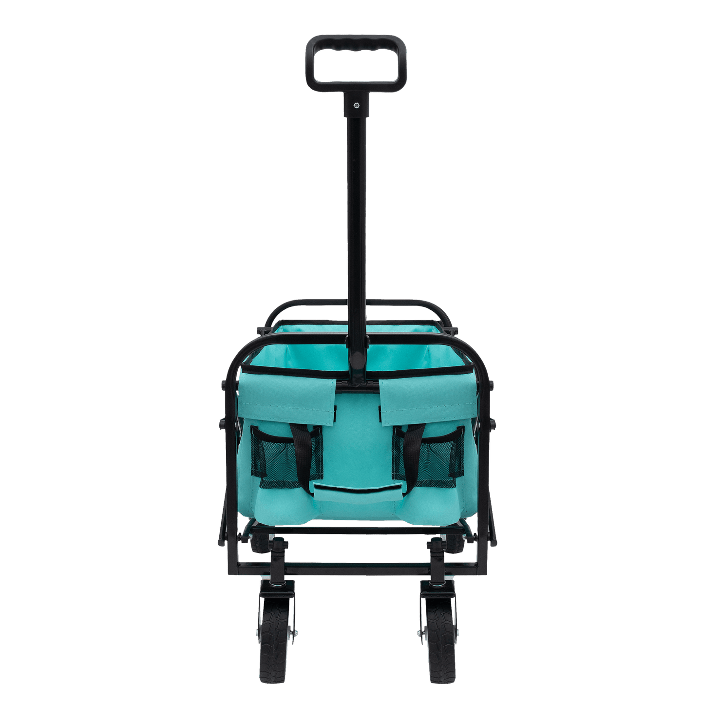 Collapsible Foldable Utility Wagon Cart With Strapping System For Beach Camping Shopping Gardening Fishing Supports 225lbs All-Terrain Wheels Blue