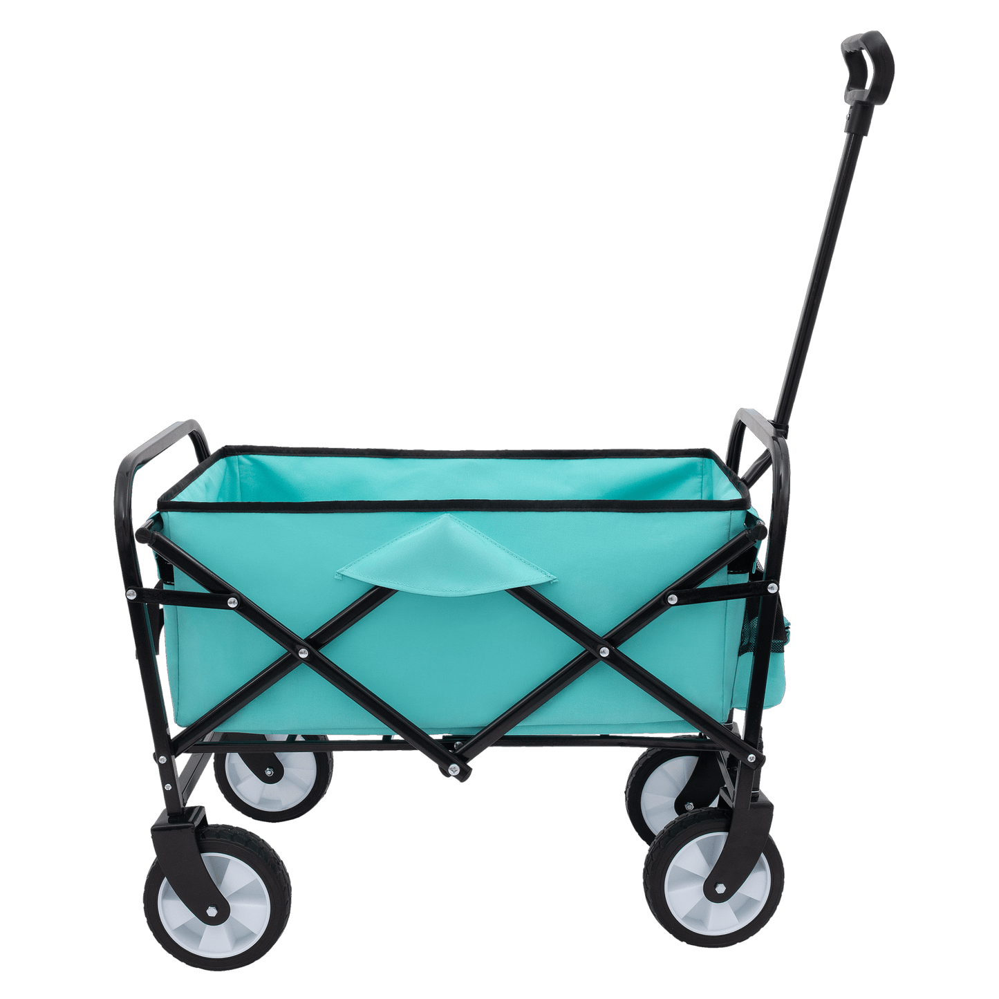 Collapsible Foldable Utility Wagon Cart With Strapping System For Beach Camping Shopping Gardening Fishing Supports 225lbs All-Terrain Wheels Blue