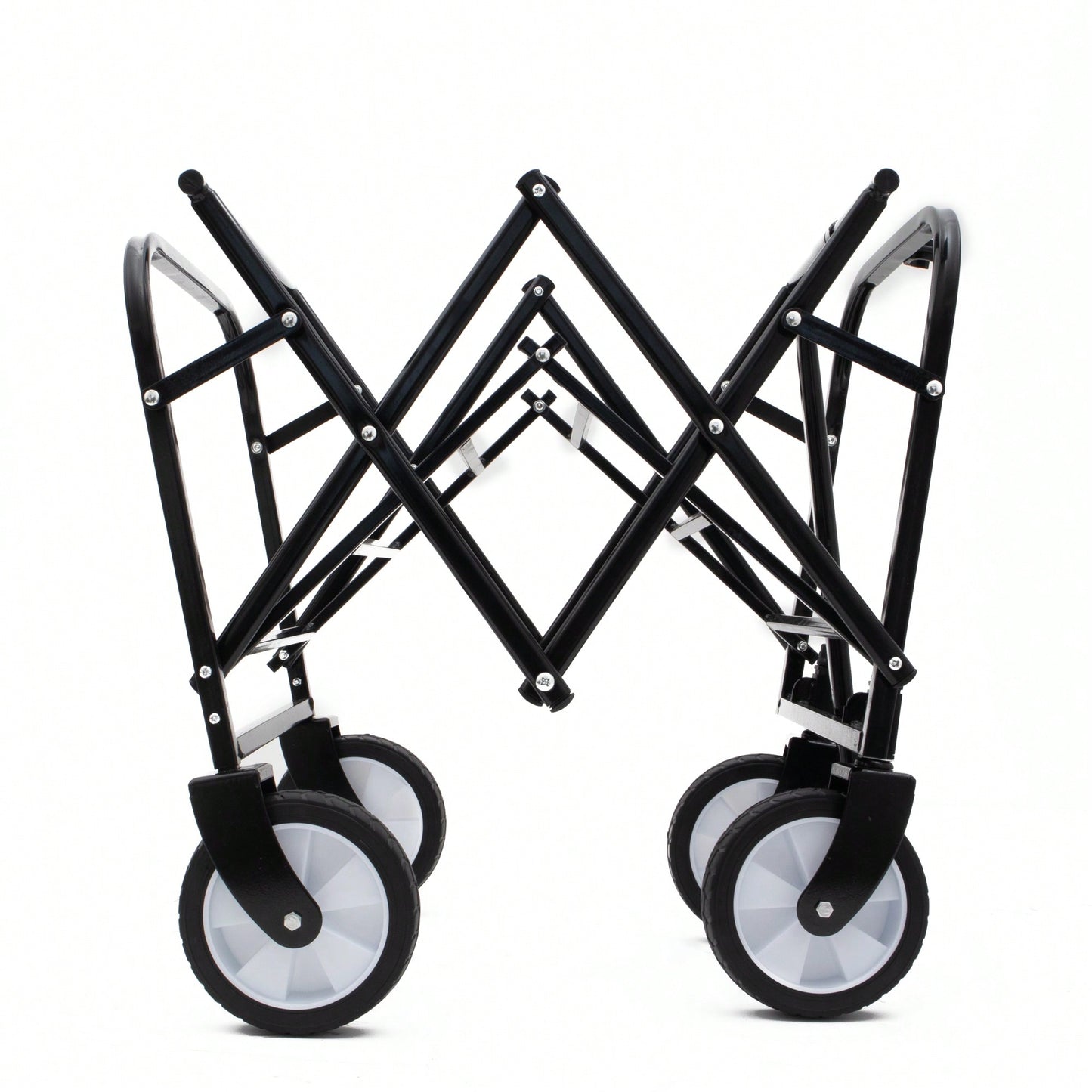 Collapsible Foldable Utility Wagon Cart With Strapping System For Beach Camping Shopping Gardening Fishing Supports 225lbs All-Terrain Wheels Blue