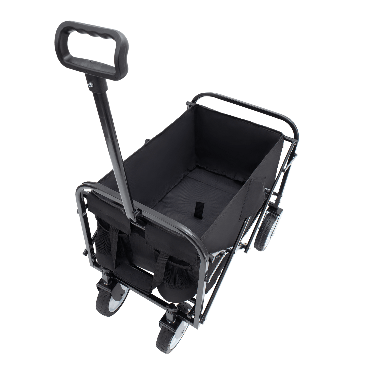 Collapsible Foldable Utility Wagon Cart With Strapping System For Beach Camping Shopping Gardening Fishing Supports 225lbs All-Terrain Wheels Blue