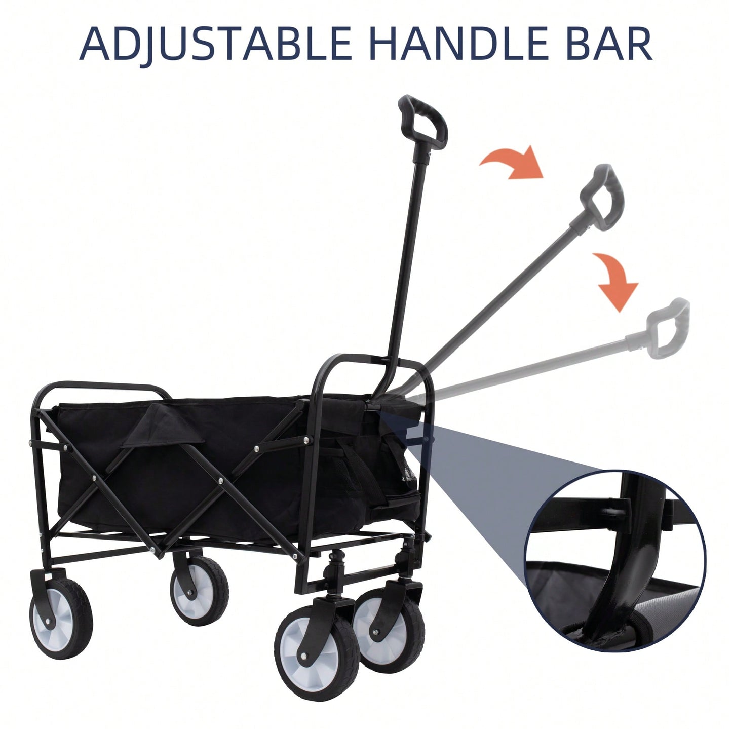 Collapsible Foldable Utility Wagon Cart With Strapping System For Beach Camping Shopping Gardening Fishing Supports 225lbs All-Terrain Wheels Blue