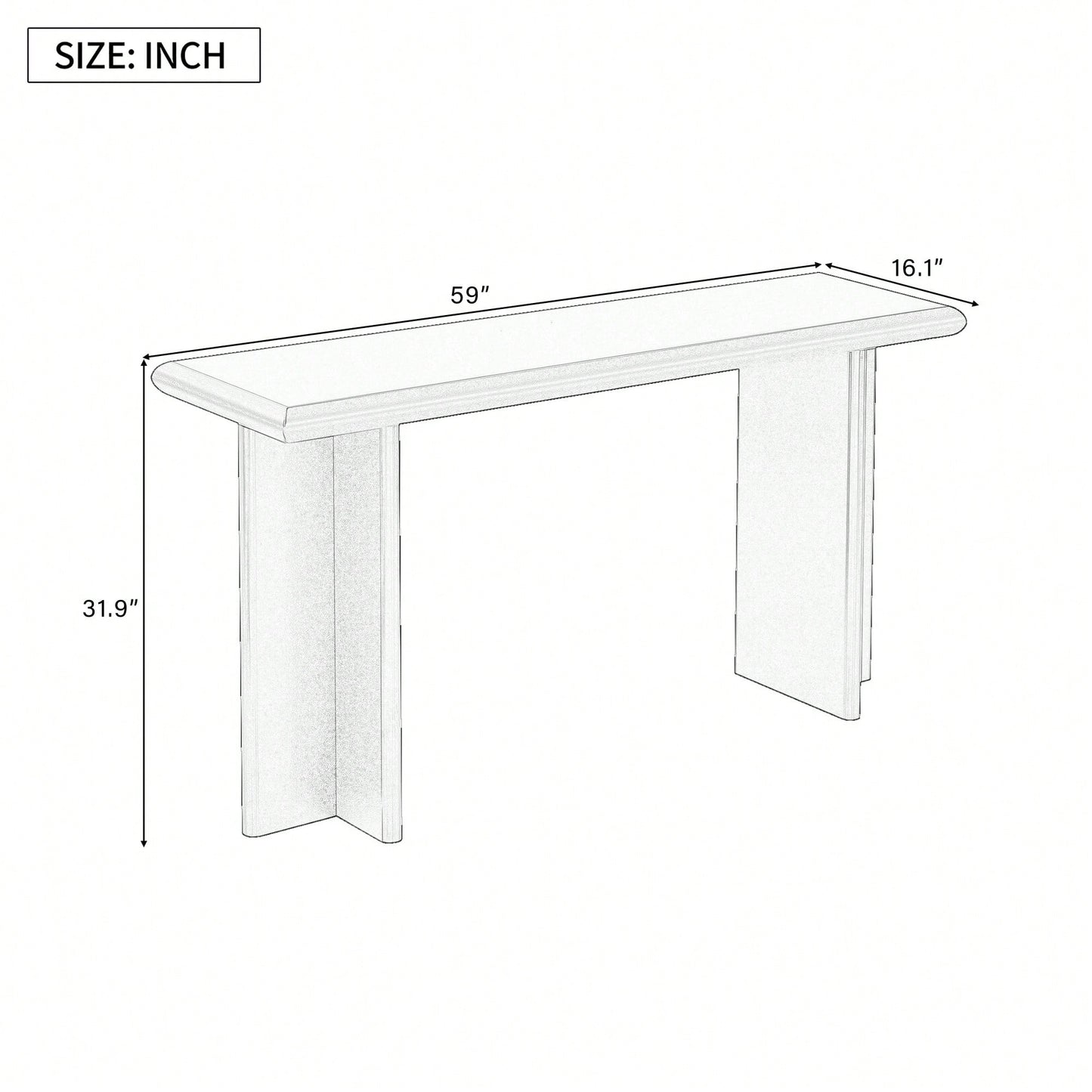 L-Shaped Leg Modern Entryway Table For Hallway Foyer Living Room Corridor