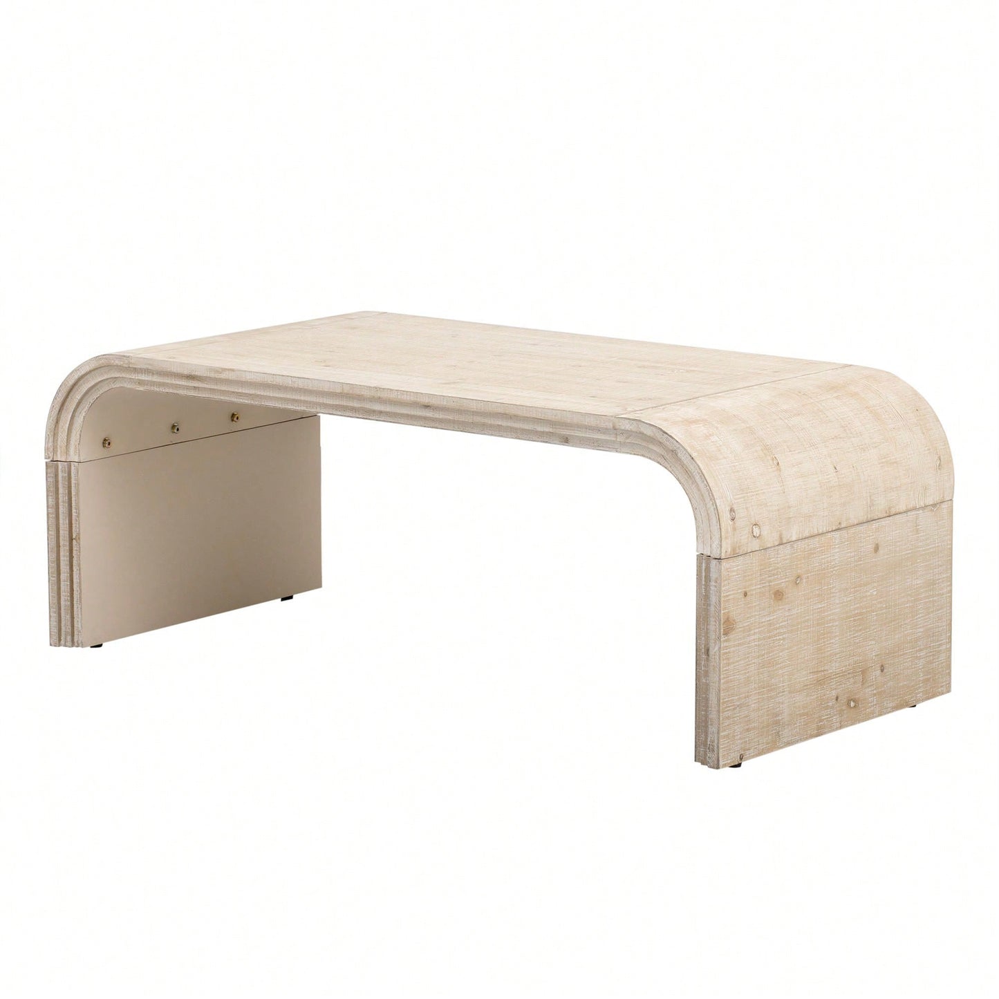 Curved Art Deco Minimalist Coffee Table For Living Room Or Dining Room Antique Black Finish