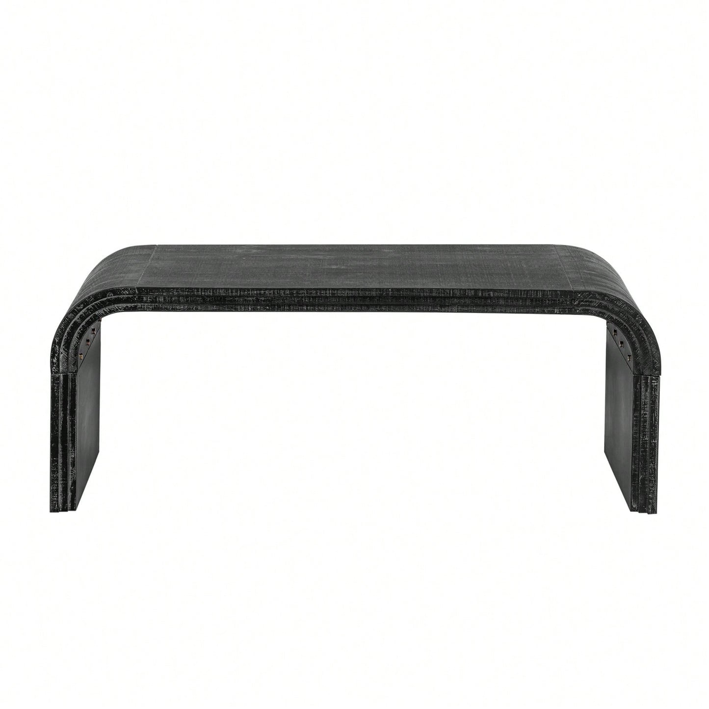 Curved Art Deco Minimalist Coffee Table For Living Room Or Dining Room Antique Black Finish