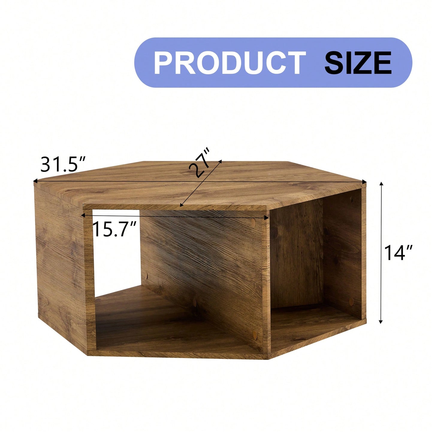Hexagonal MDF Coffee Table With Unique Pattern Stickers And Multi-Hole Design For Enhanced Storage And Versatile Style