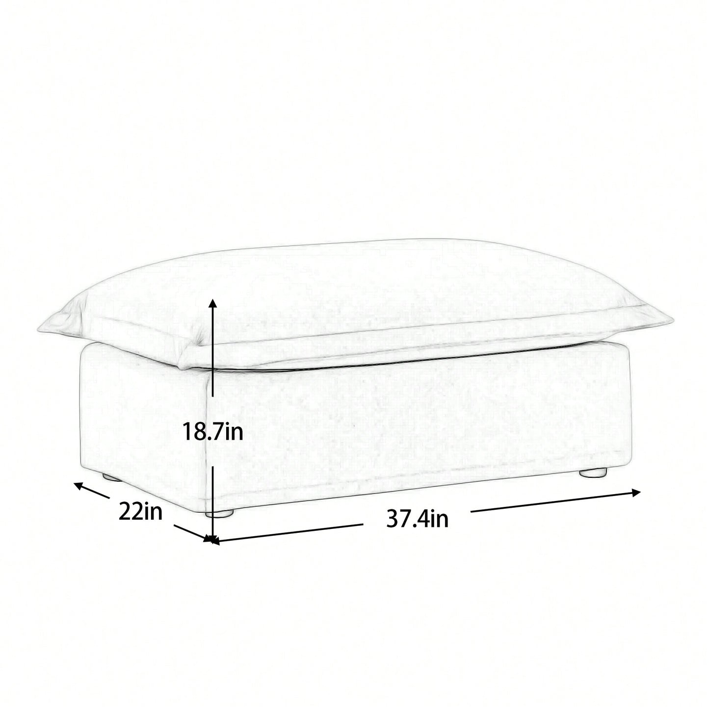 Plush Ottoman For Stylish Home Decor And Comfort Blue