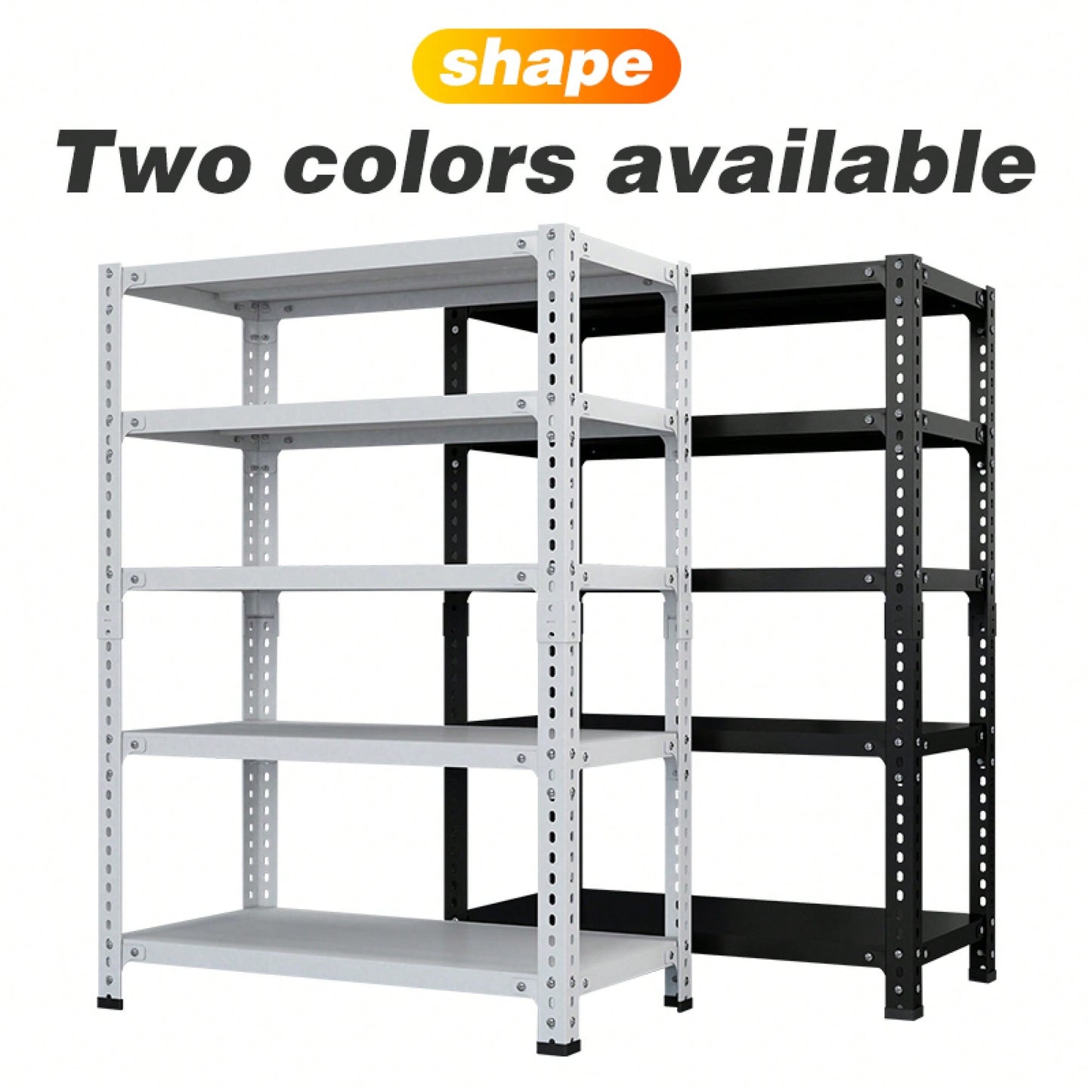 Adjustable Carbon Steel Storage Rack For Home And Basement, 5-Tier Display Shelf, 120cm X 40cm X 180cm, Black