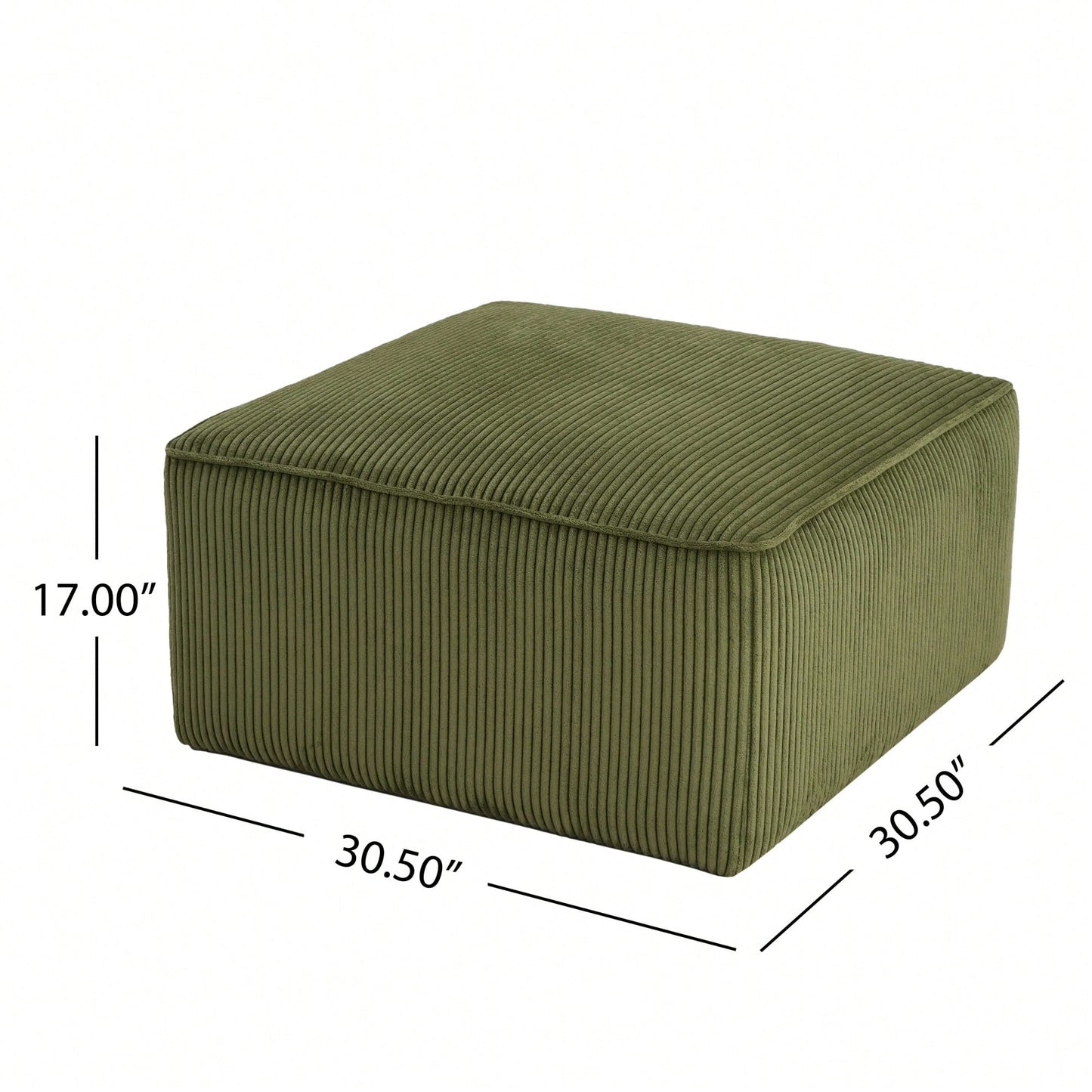 Corduroy Square Ottoman For Stylish Home Decor Olive Green