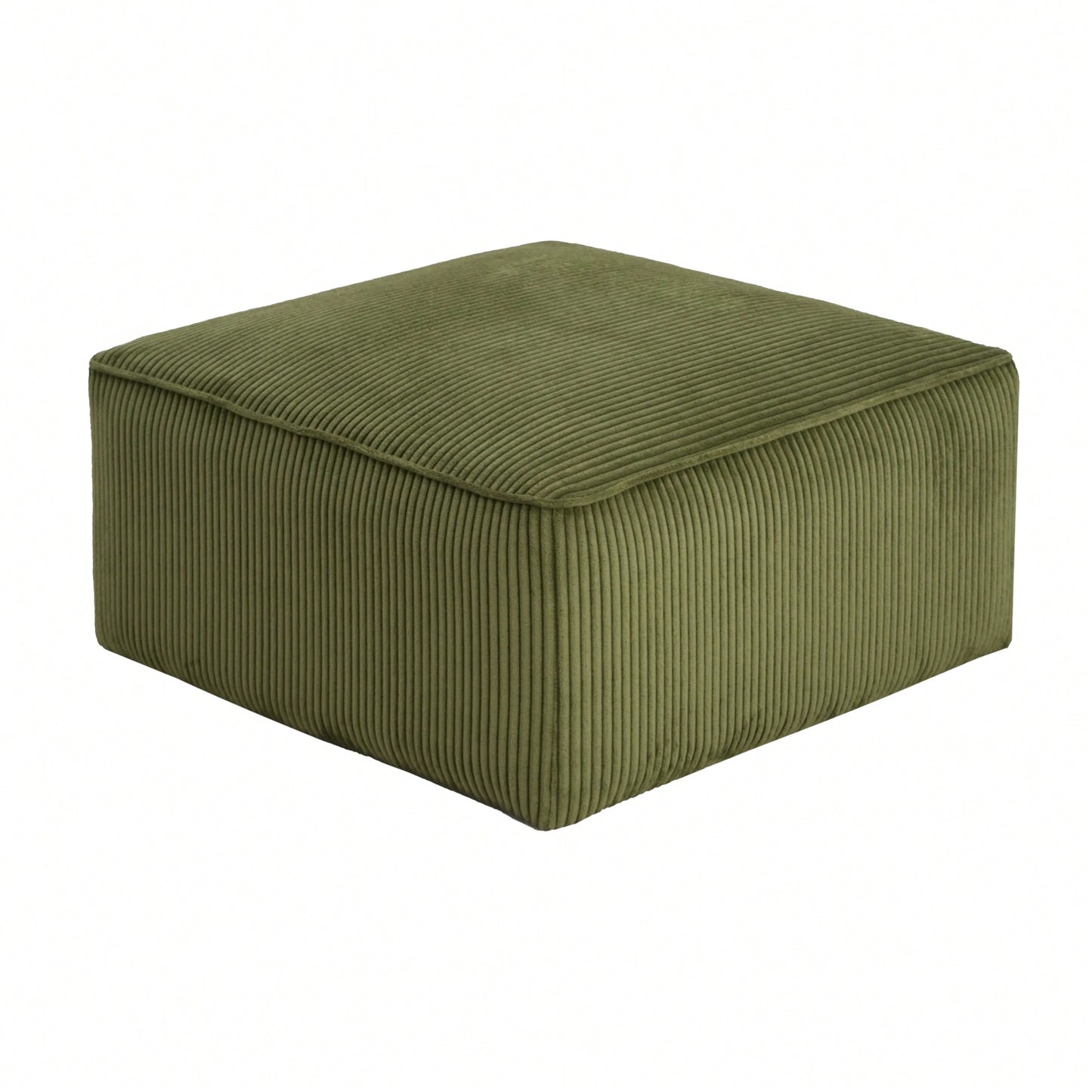 Corduroy Square Ottoman For Stylish Home Decor Olive Green
