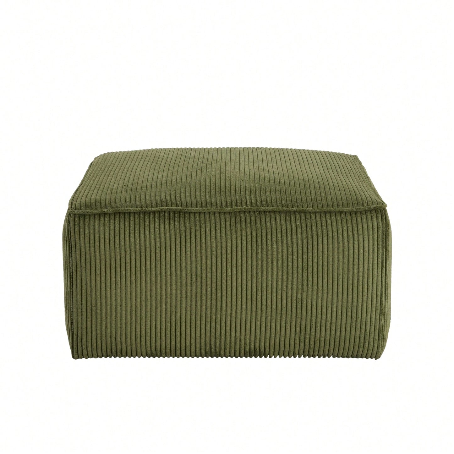 Corduroy Square Ottoman For Stylish Home Decor Olive Green