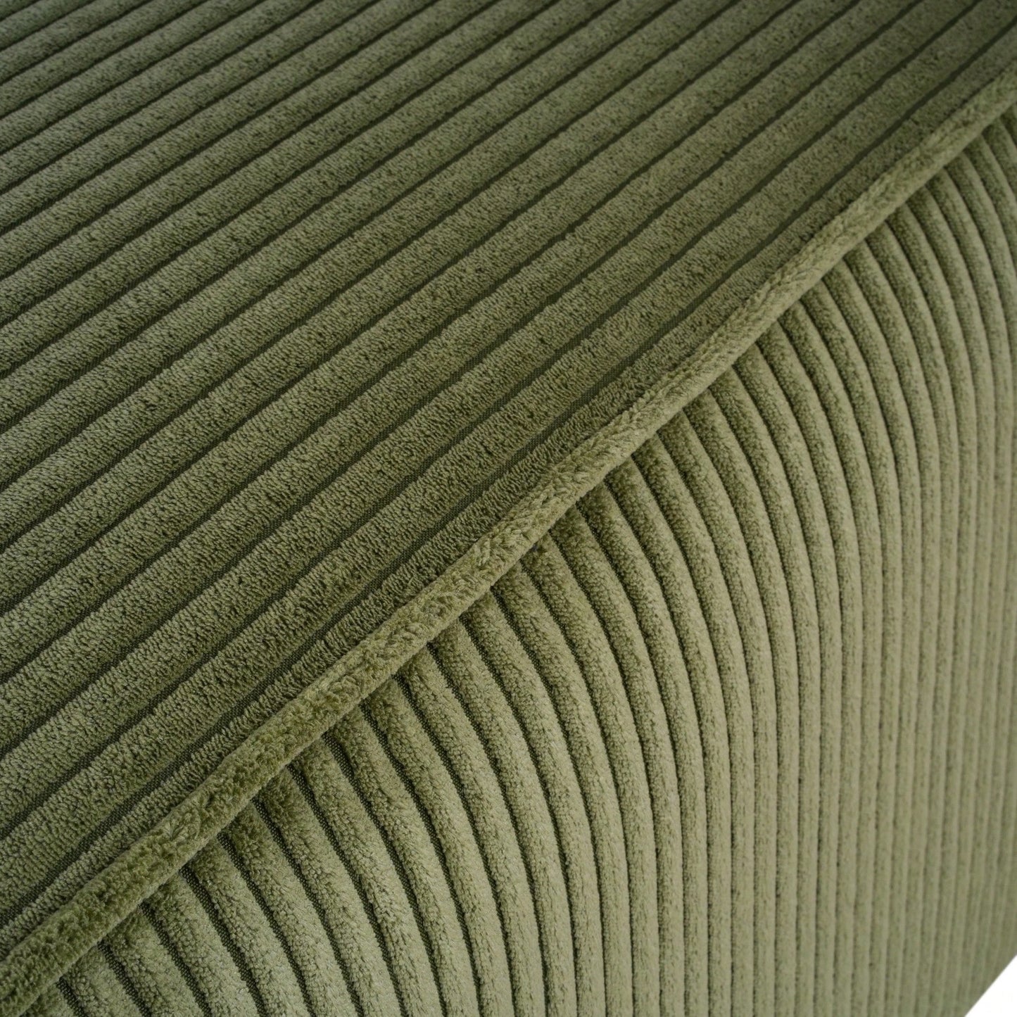 Corduroy Square Ottoman For Stylish Home Decor Olive Green