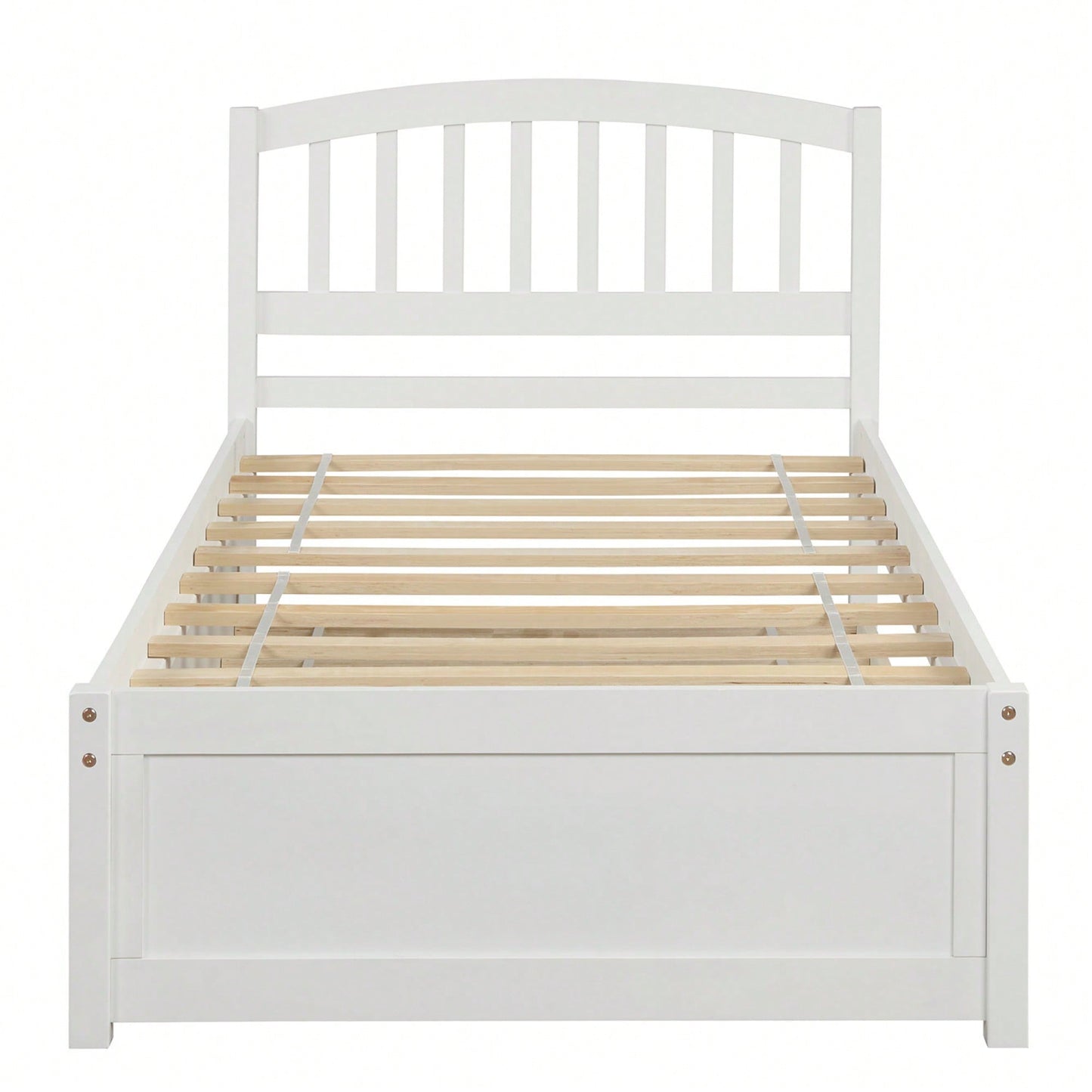 Twin Size Platform Bed Frame With Trundle For Space-Saving Sleep Solutions White
