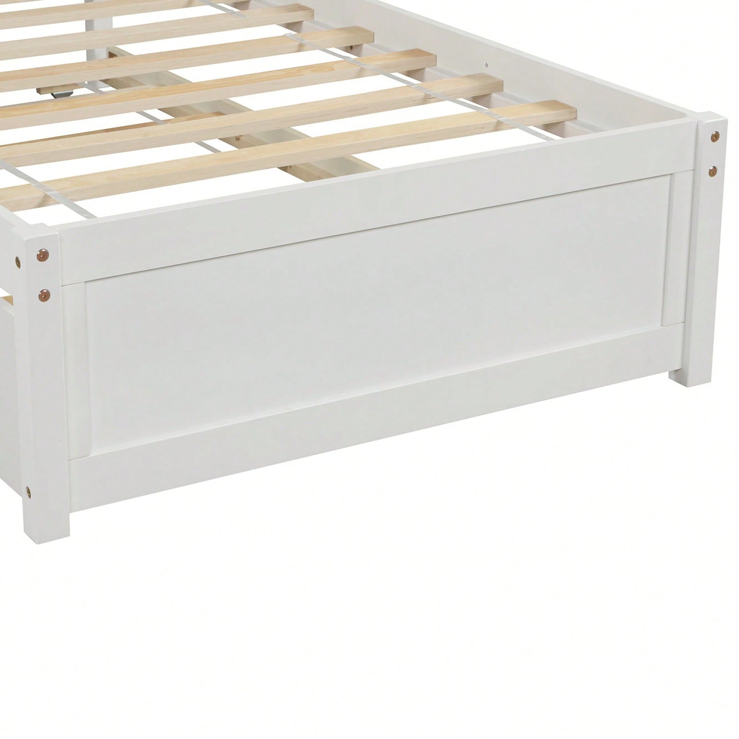 Twin Size Platform Bed Frame With Trundle For Space-Saving Sleep Solutions White