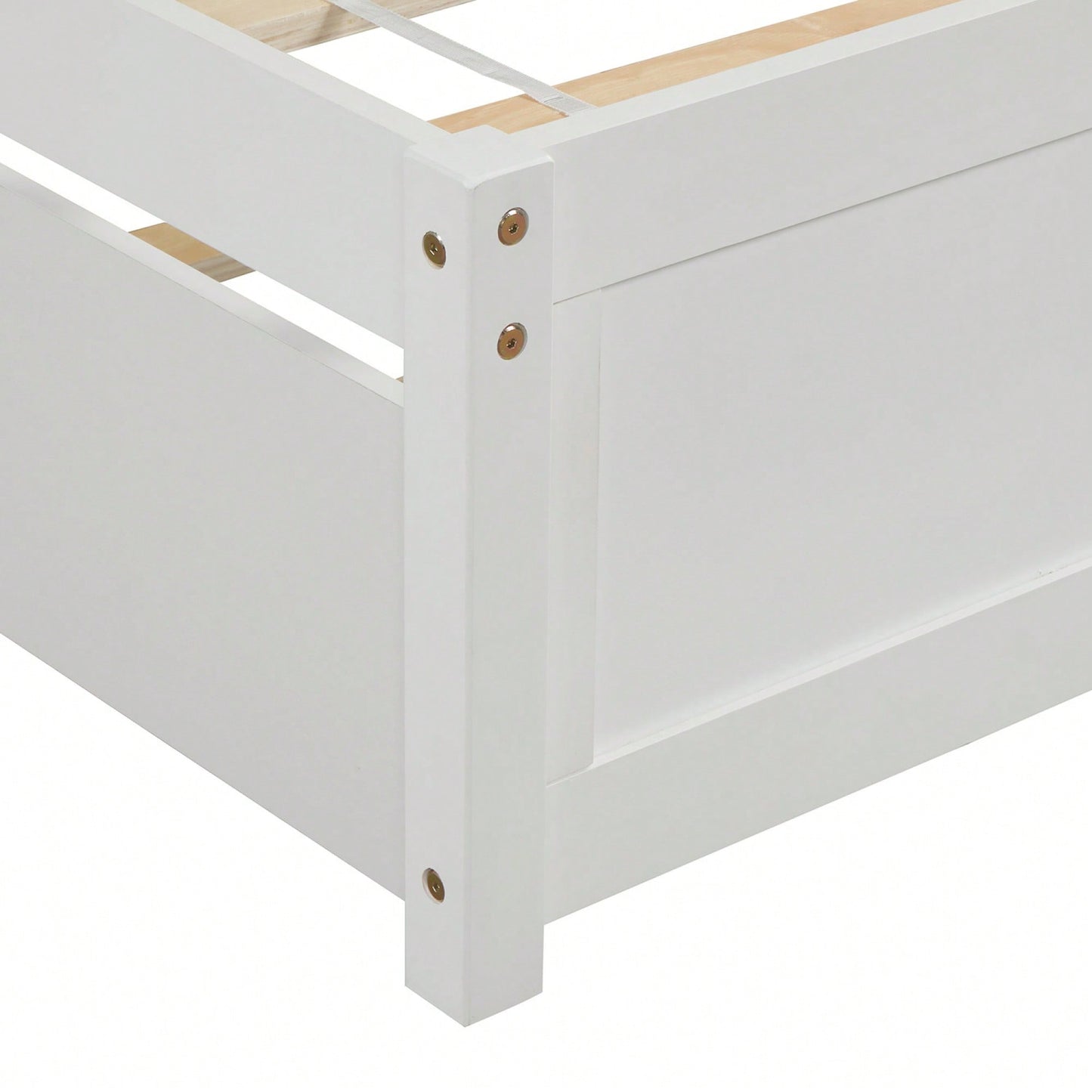 Twin Size Platform Bed Frame With Trundle For Space-Saving Sleep Solutions White