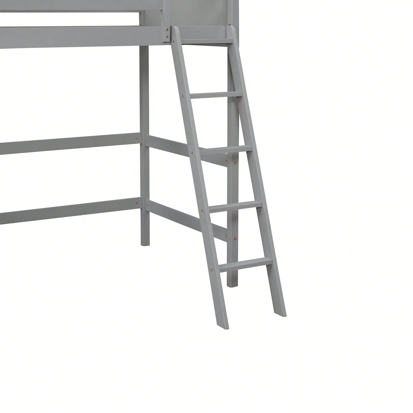 Solid Wood Twin Loft Bed With Ladder For Space Saving And Stylish Bedroom Design Grey