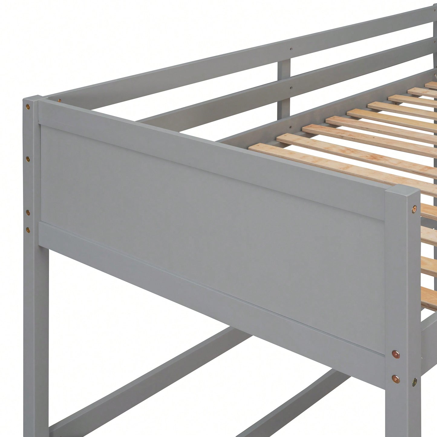 Solid Wood Twin Loft Bed With Ladder For Space Saving And Stylish Bedroom Design Grey