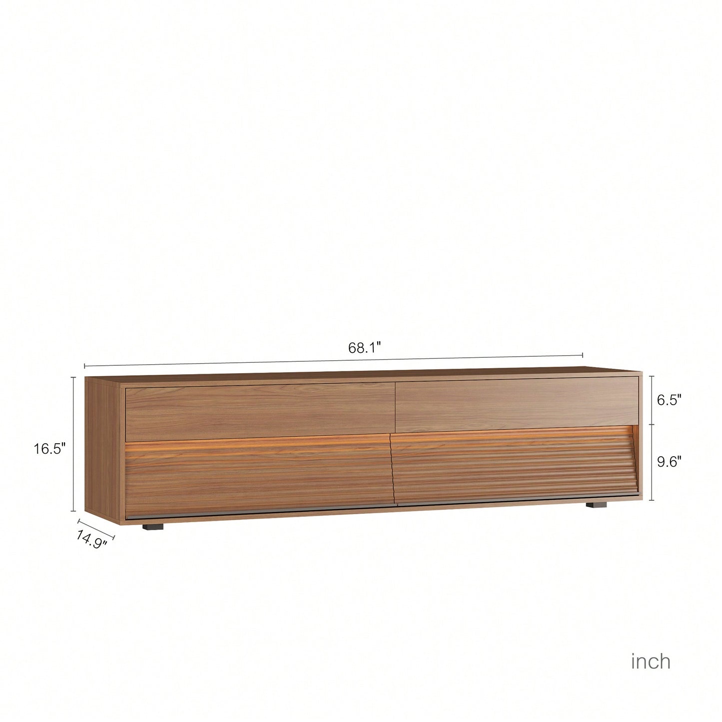 Modern 68 Inch Floating TV Stand With 16 Color LED Lights For 55 To 65 Inch TVs Stylish Wall Mounted Entertainment Center In Wood