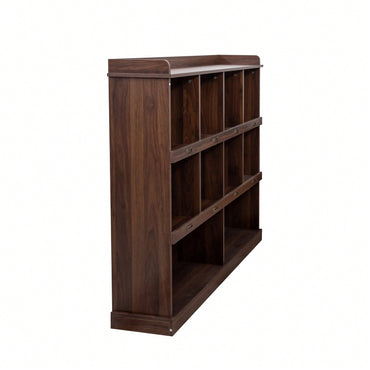 Elegant Walnut 10-Shelf Bookcase For Stylish Home Organization And Display