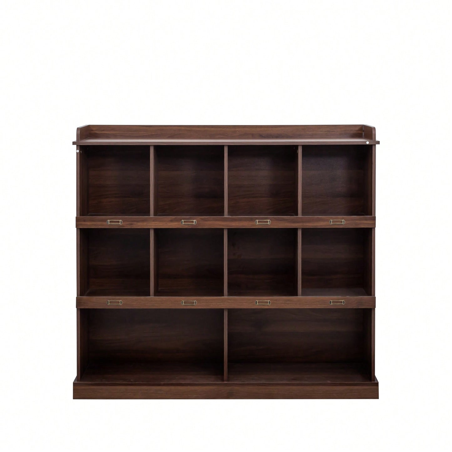 Elegant Walnut 10-Shelf Bookcase For Stylish Home Organization And Display
