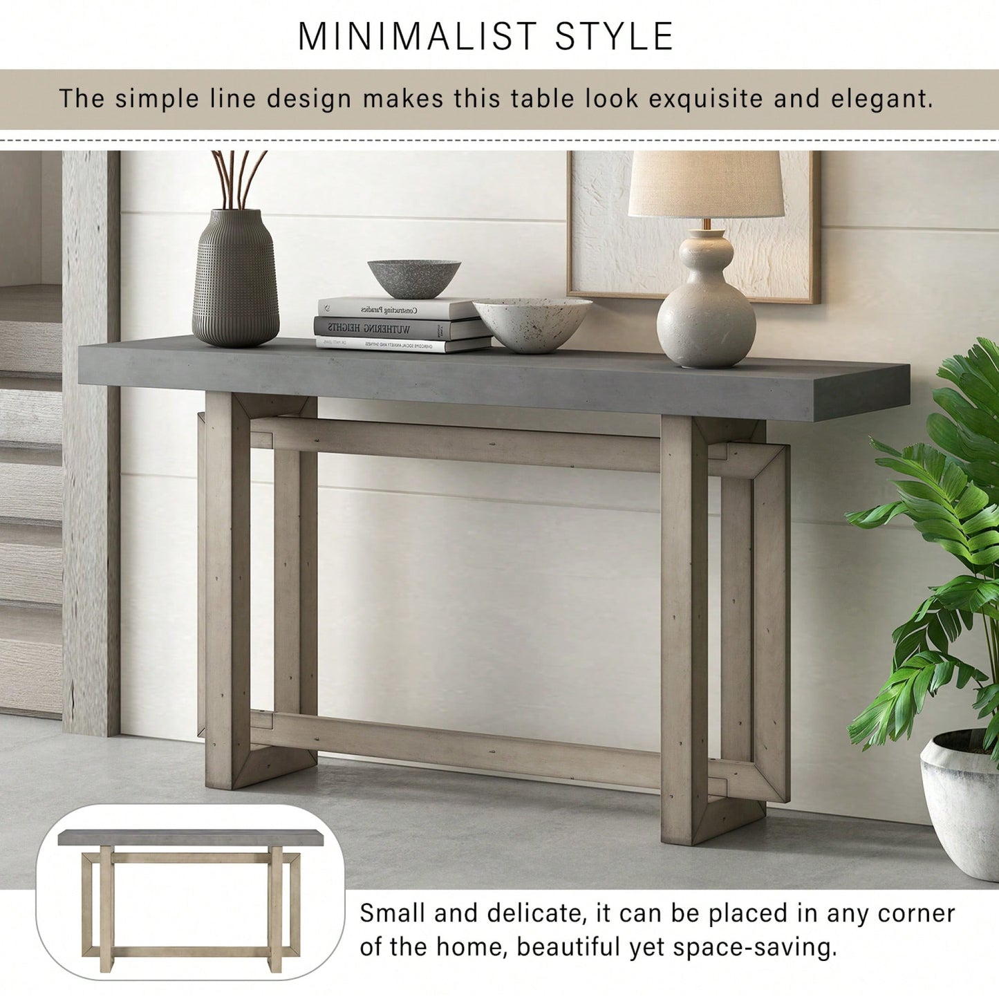 Extra Long Contemporary Console Table With Wood Top For Entryway Hallway Living Room Foyer And Corridor