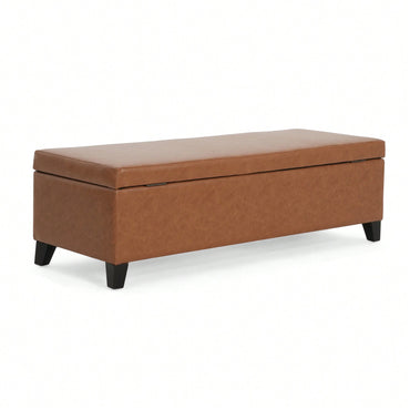 Storage Ottoman For Living Room And Bedroom Organization Orange Brown