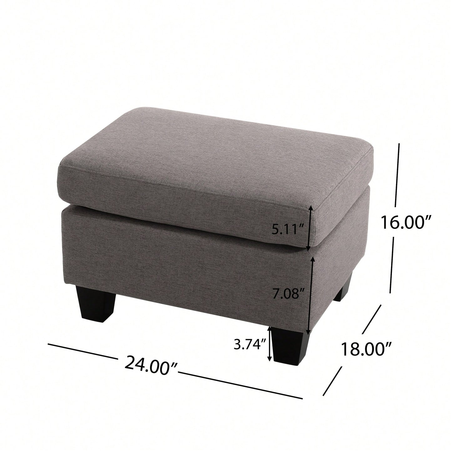 Elegant Upholstered Ottoman With Storage And Stylish Design For Living Room Or Bedroom