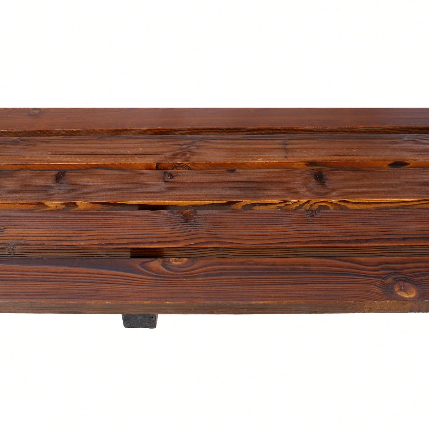 Rustic Wooden Wagon Wheel Bench For Outdoor Patio Garden With Slatted Seat And Backrest - Brown