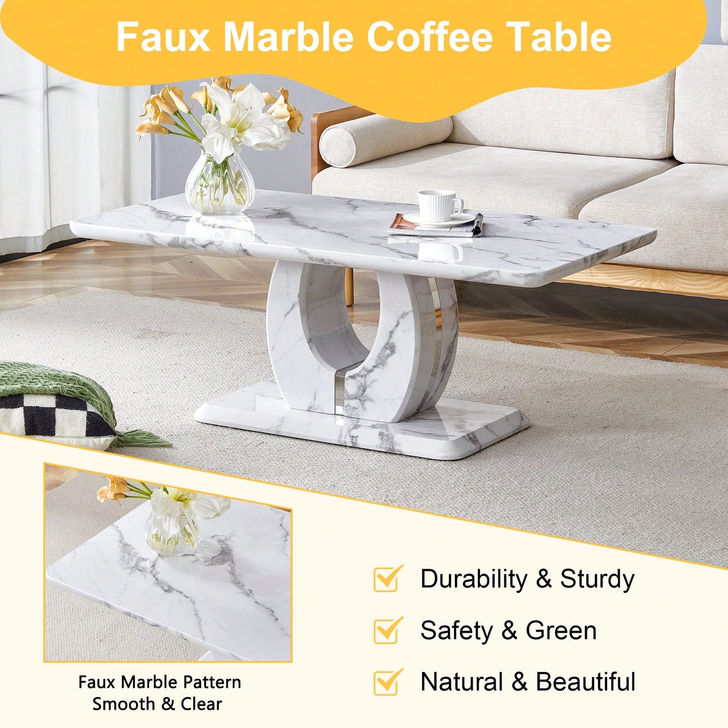 Modern Minimalist Rectangular Coffee Table In Dark Brown Walnut Finish For Cozy Home Decor