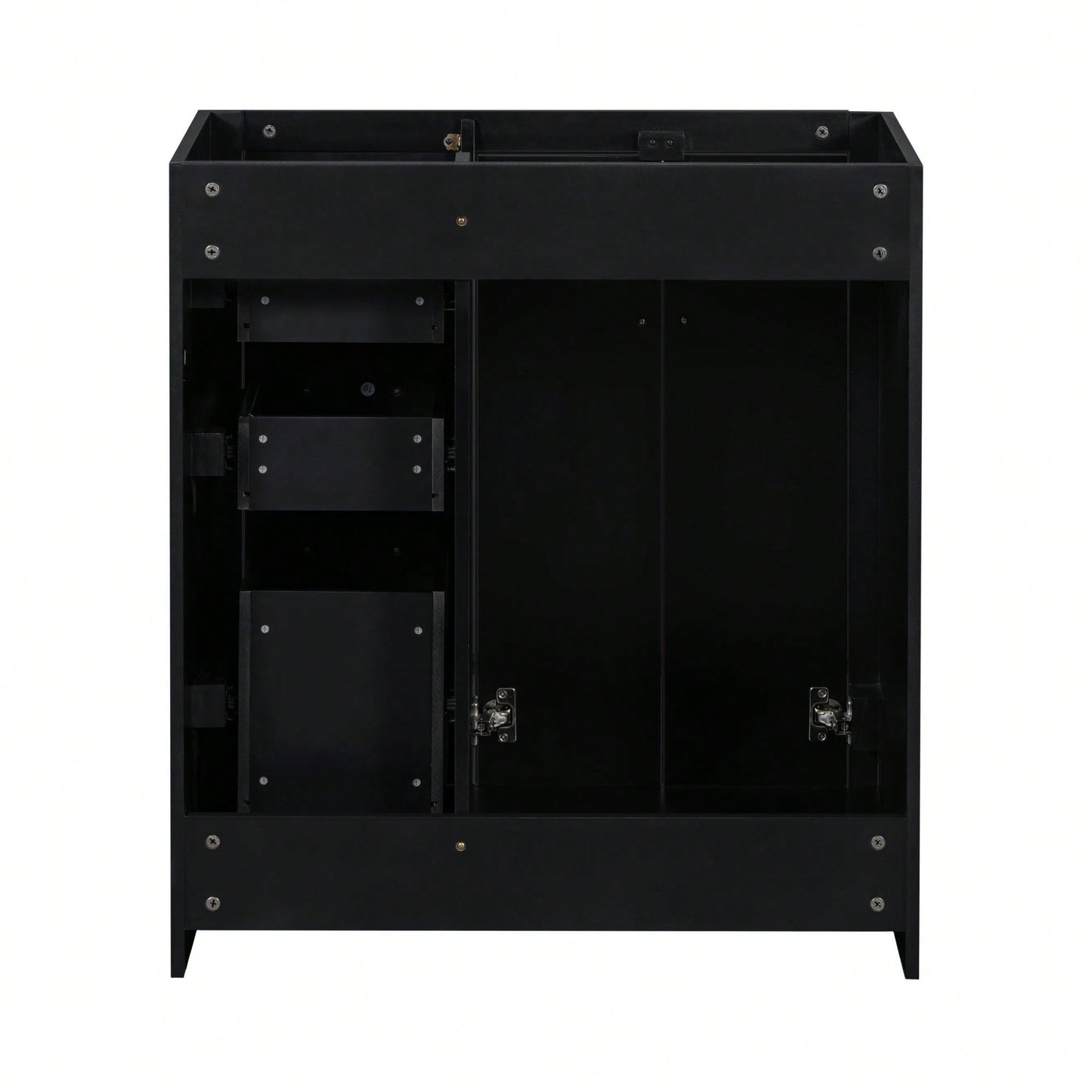 30 Inch Solid Wood Bathroom Vanity Cabinet Freestanding Storage Unit With 3 Drawers And Soft Closing Doors
