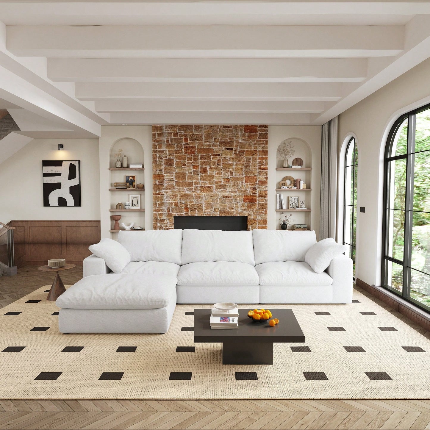 Versatile Upholstered Sofa Ottoman With Storage And Comfort Design