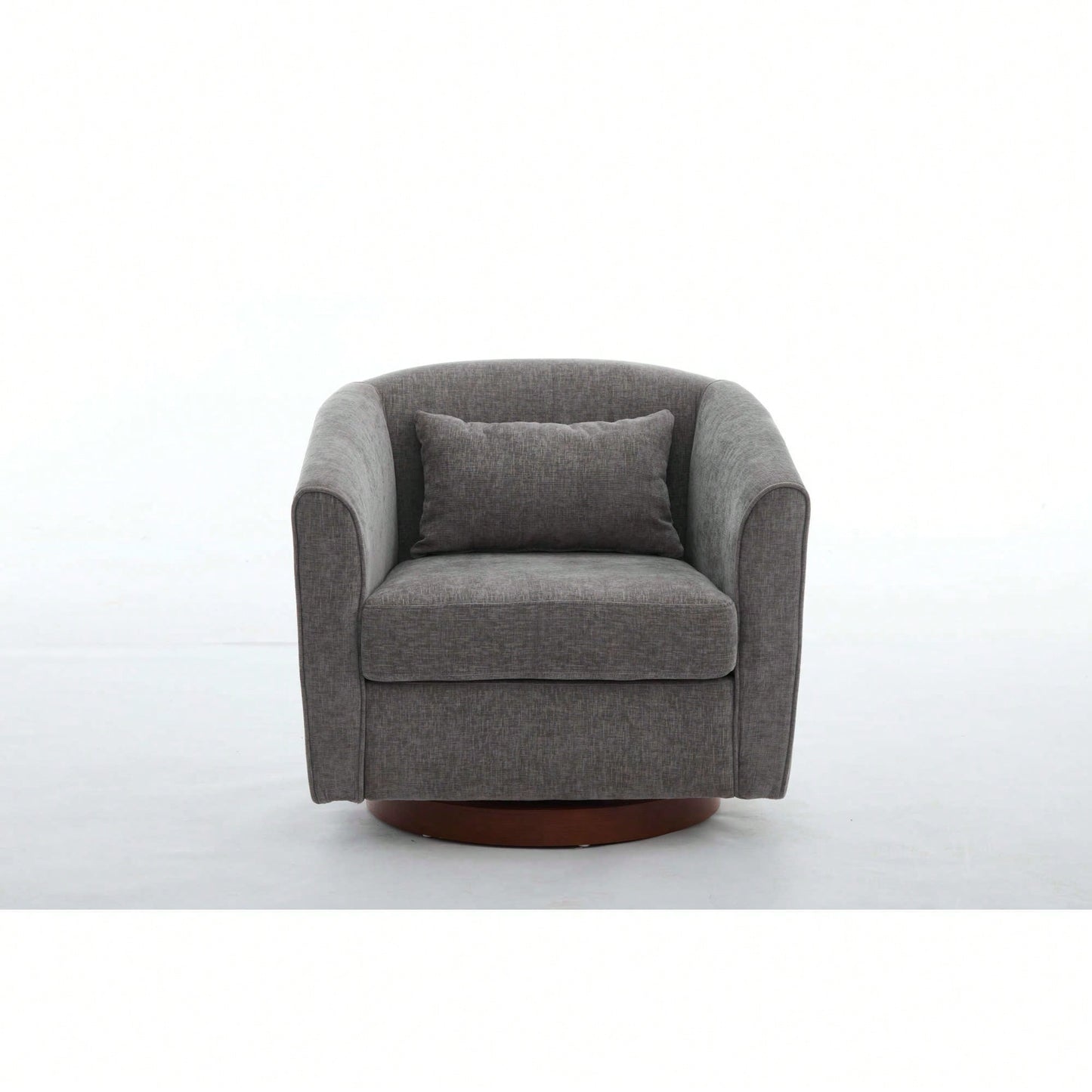 Comfy Swivel Accent Chair With Wood Base For Living Room Stylish Upholstered Sofa Chair