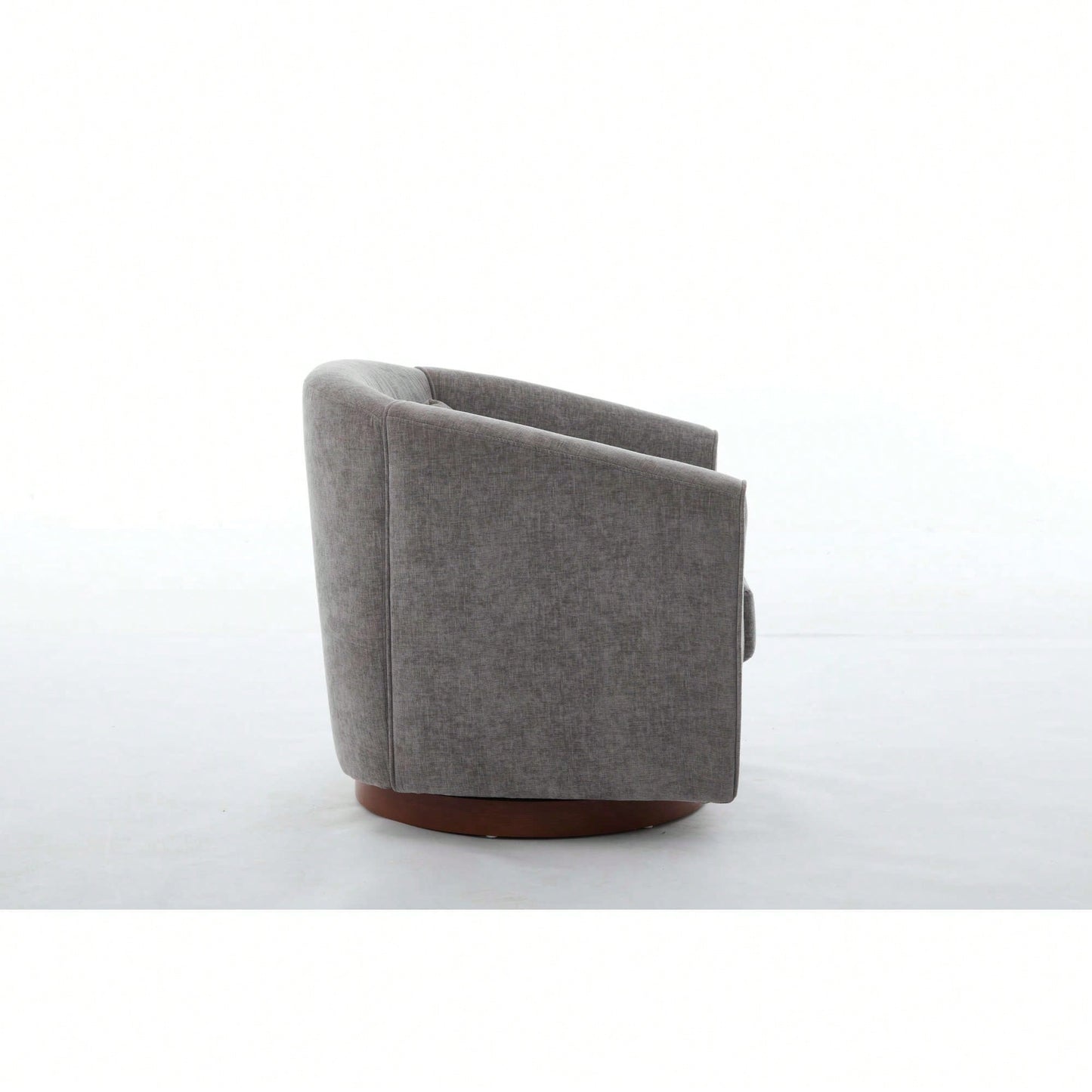 Comfy Swivel Accent Chair With Wood Base For Living Room Stylish Upholstered Sofa Chair