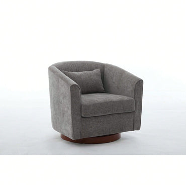 Comfy Swivel Accent Chair With Wood Base For Living Room Stylish Upholstered Sofa Chair