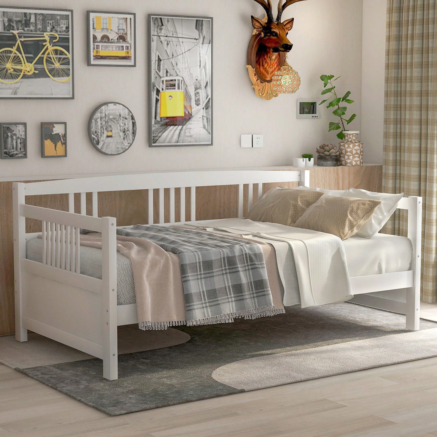 Multifunctional Twin Size Espresso Solid Wood Daybed For Stylish Space Saving Solutions