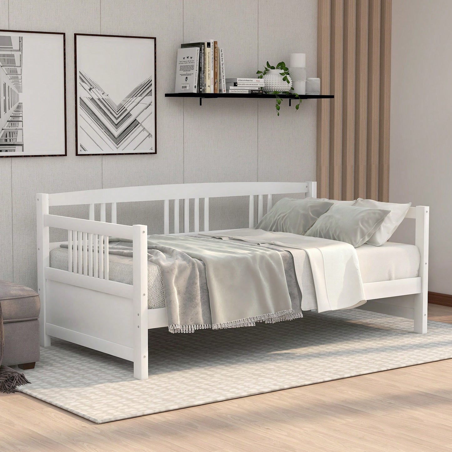 Multifunctional Twin Size Espresso Solid Wood Daybed For Stylish Space Saving Solutions
