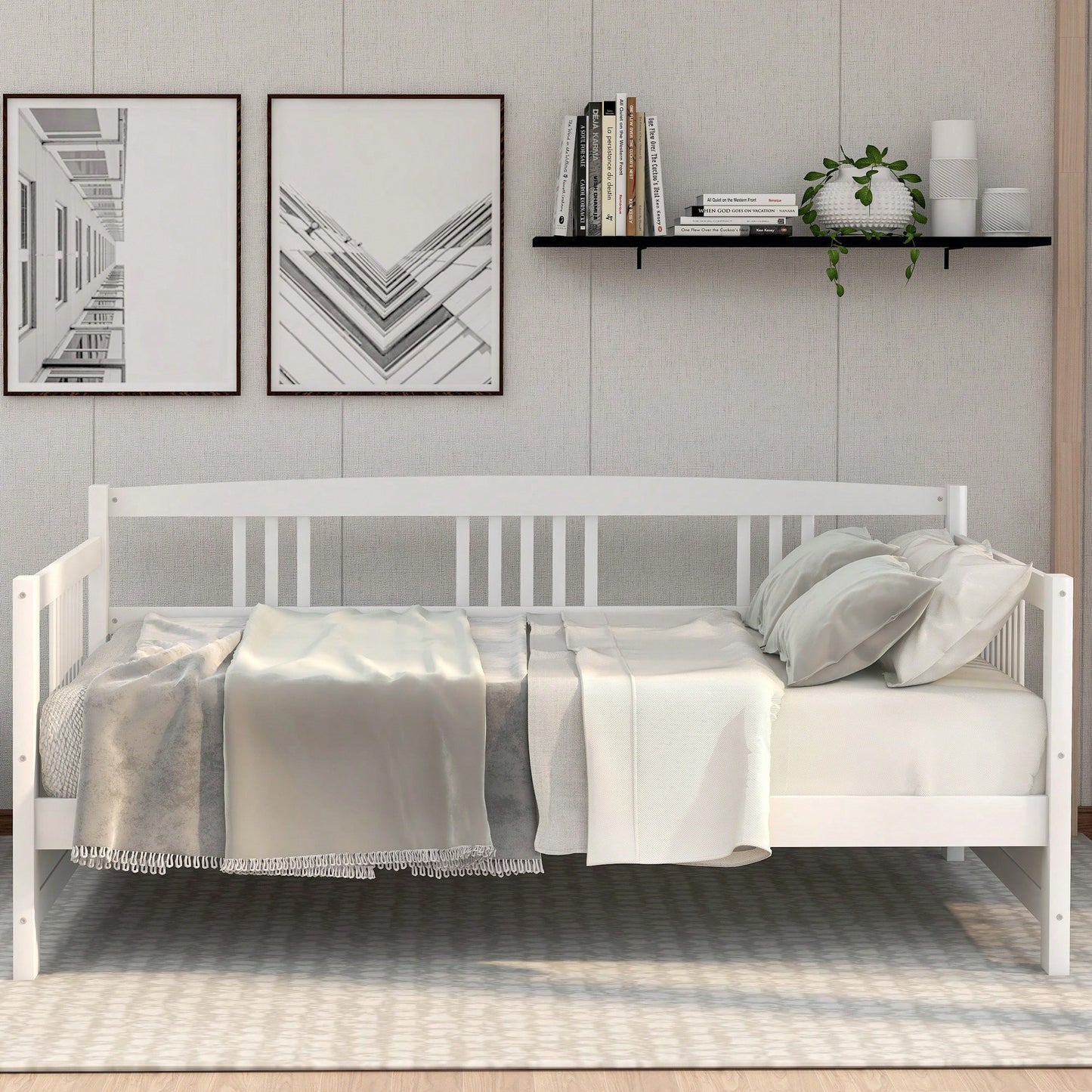 Multifunctional Twin Size Espresso Solid Wood Daybed For Stylish Space Saving Solutions