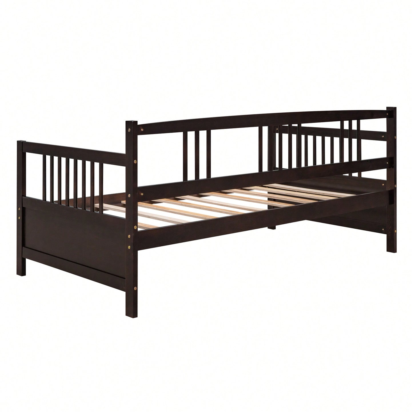 Multifunctional Twin Size Espresso Solid Wood Daybed For Stylish Space Saving Solutions