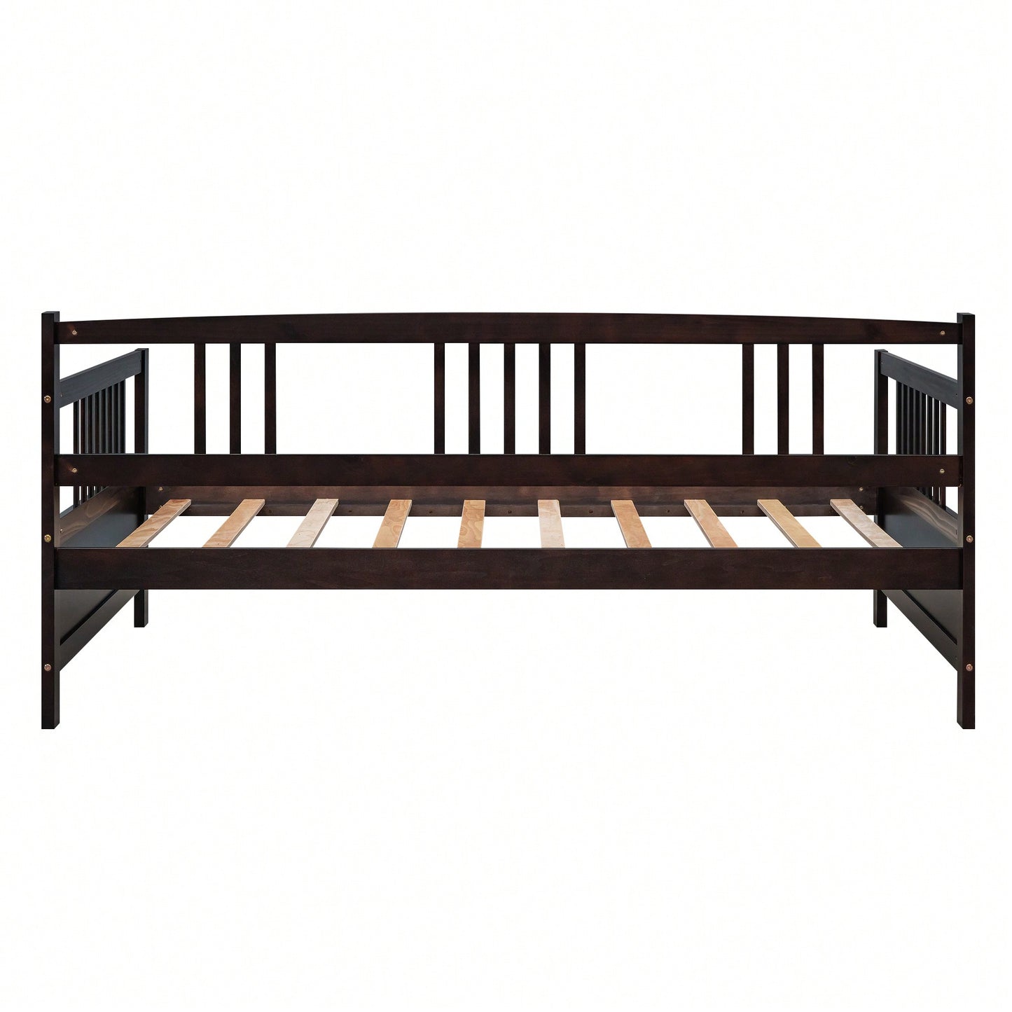 Multifunctional Twin Size Espresso Solid Wood Daybed For Stylish Space Saving Solutions