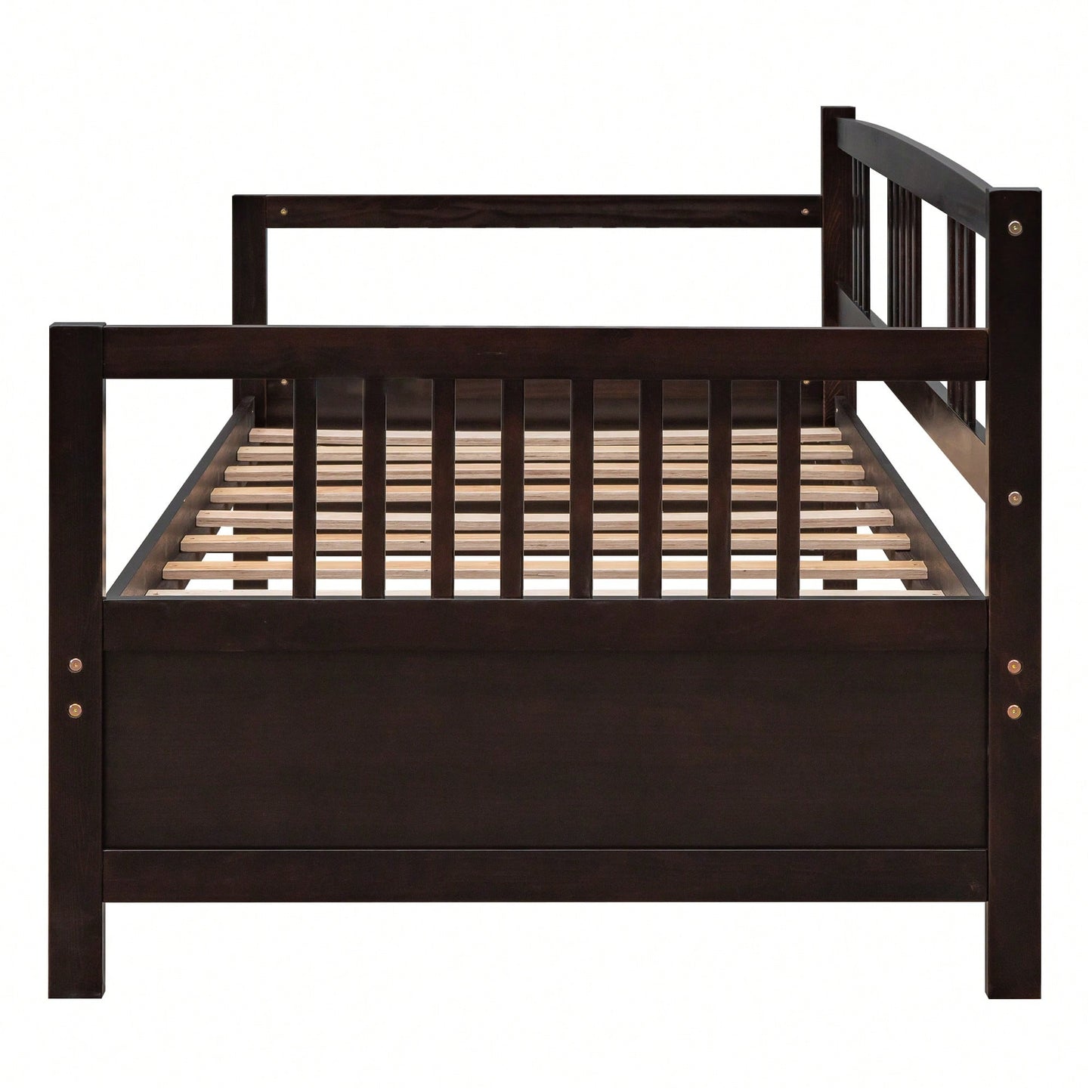 Multifunctional Twin Size Espresso Solid Wood Daybed For Stylish Space Saving Solutions